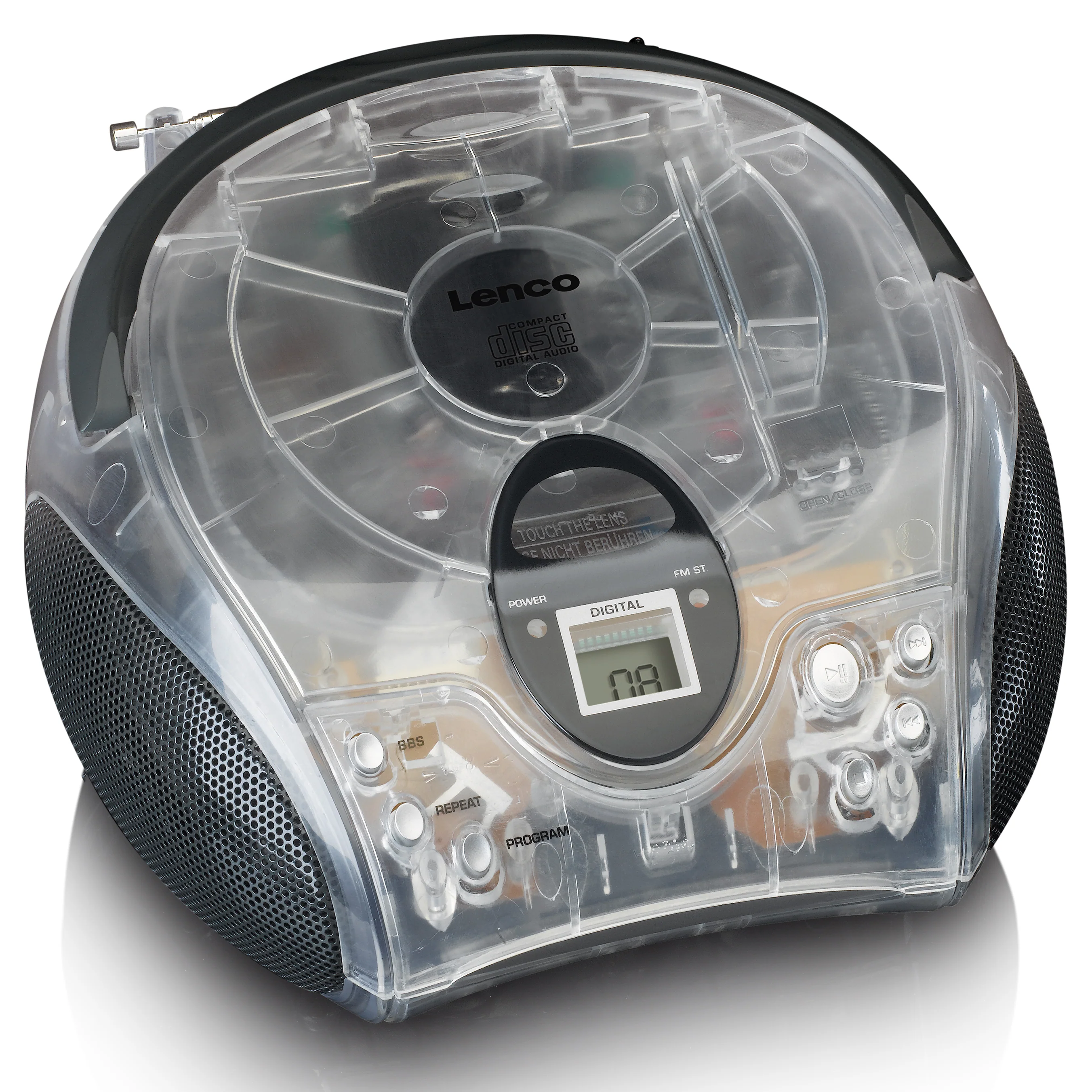 Lenco SCD-24TR - Radio portable avec lecteur CD - Transparent - Image 7