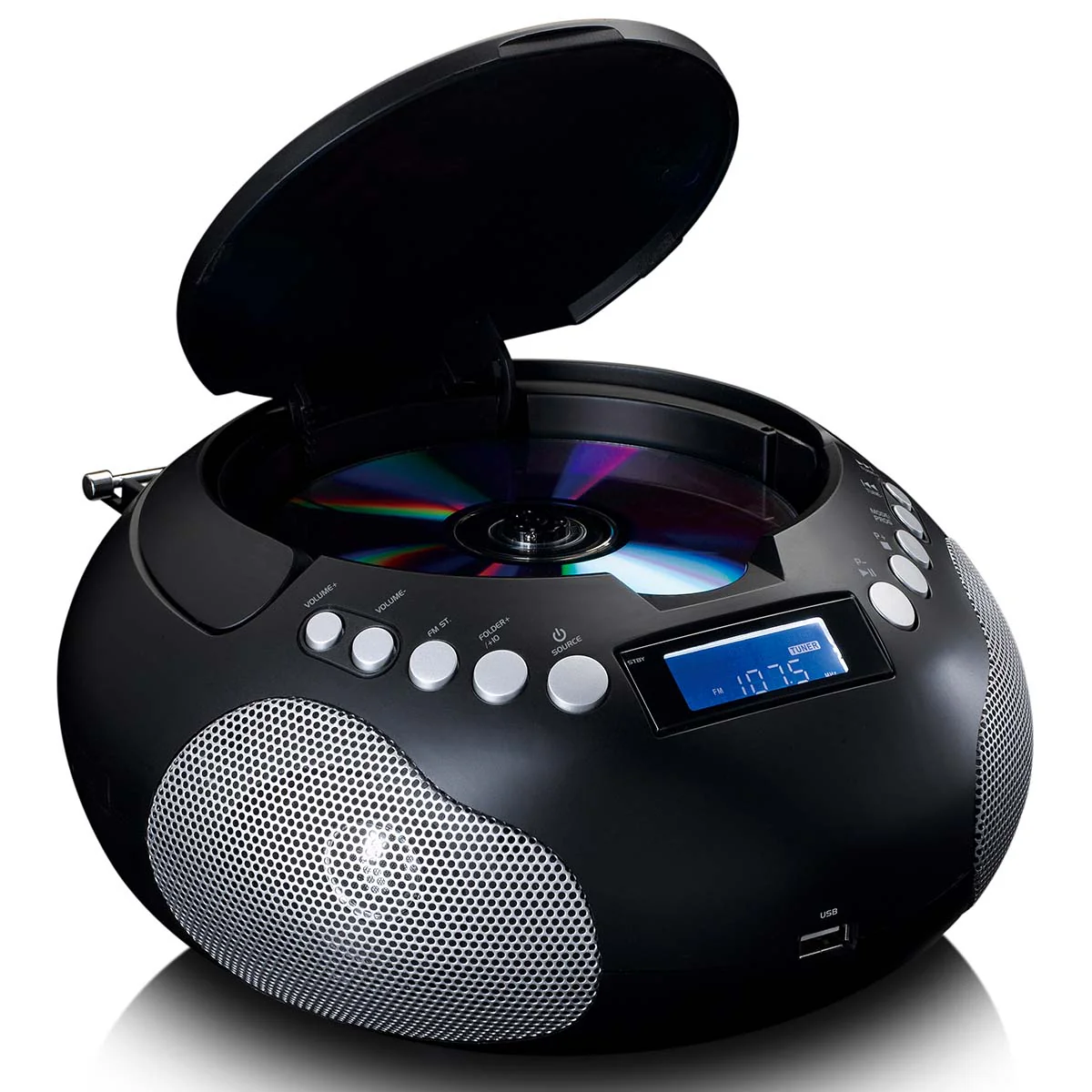 Lenco SCD-331BK - Radio et lecteur CD/MP3 portable avec USB et Bluetooth® - Radio alimentée par batterie ou par secteur - Image 6
