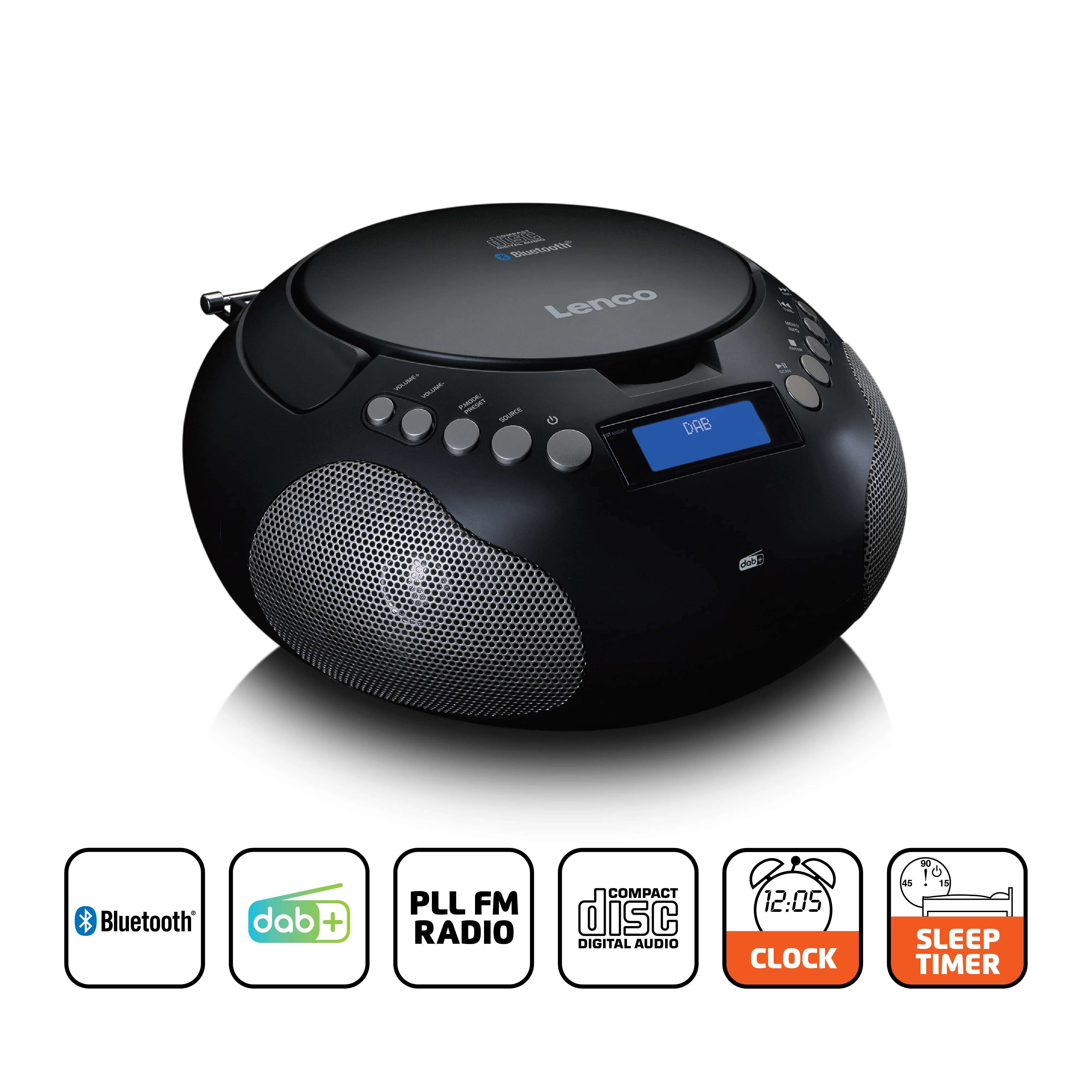 Lenco SCD-341BK - Radio stéréo portable DAB+/ FM avec Bluetooth® - Radio alimentée par batterie ou par secteur - Image 7