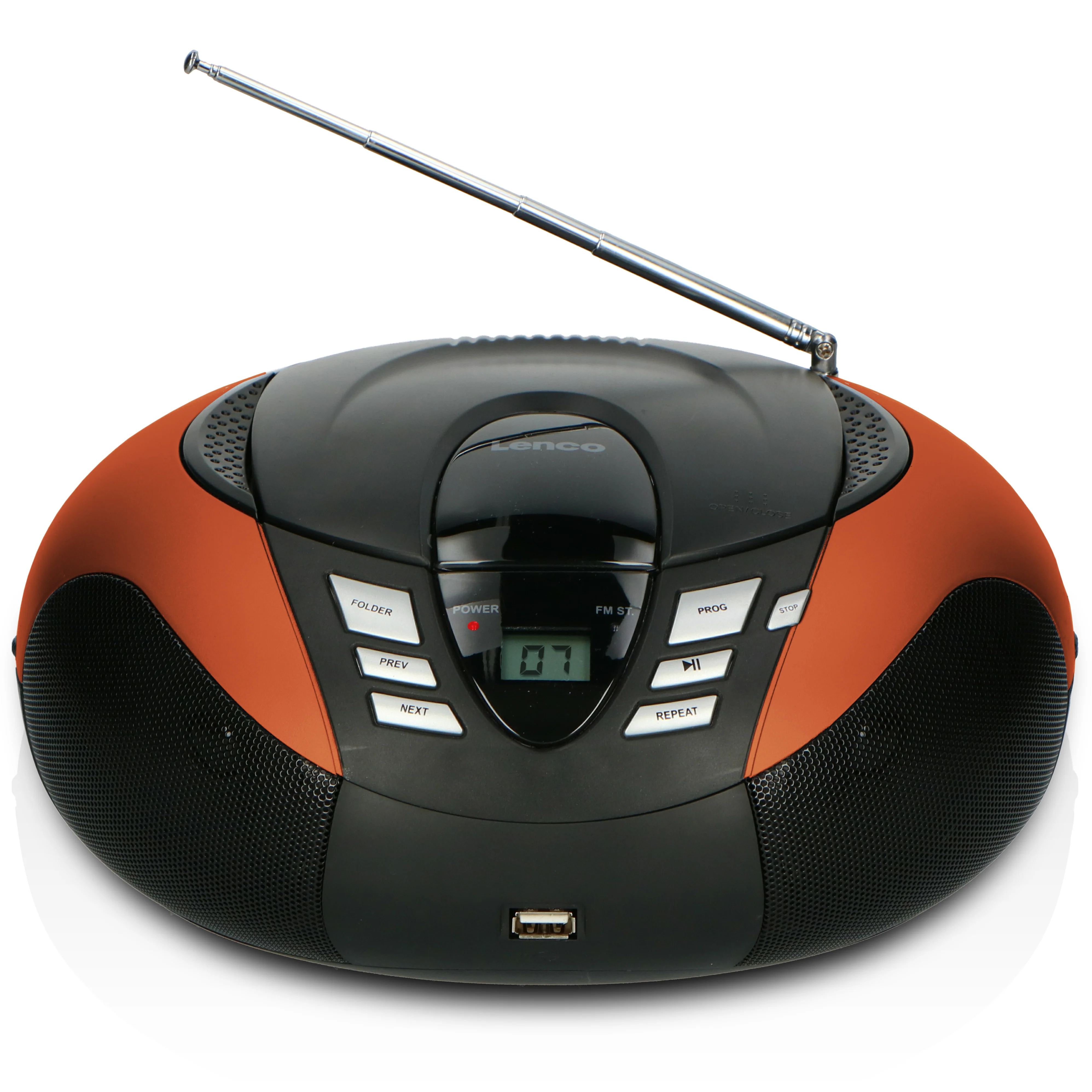 Lenco SCD-37 USB Orange - Radio FM et lecteur CD/USB portable - Orange - Image 3