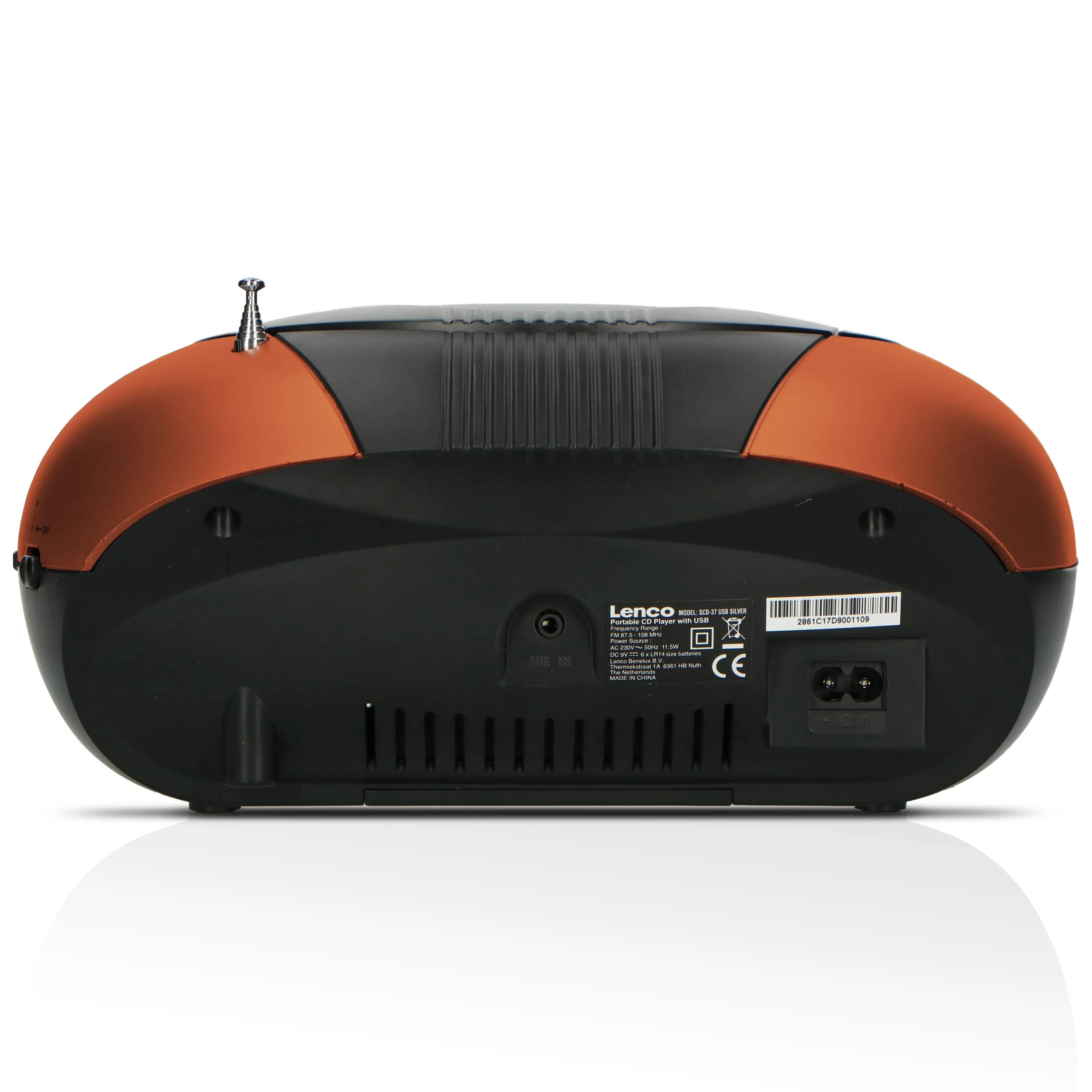 Lenco SCD-37 USB Orange - Radio FM et lecteur CD/USB portable - Orange - Image 6