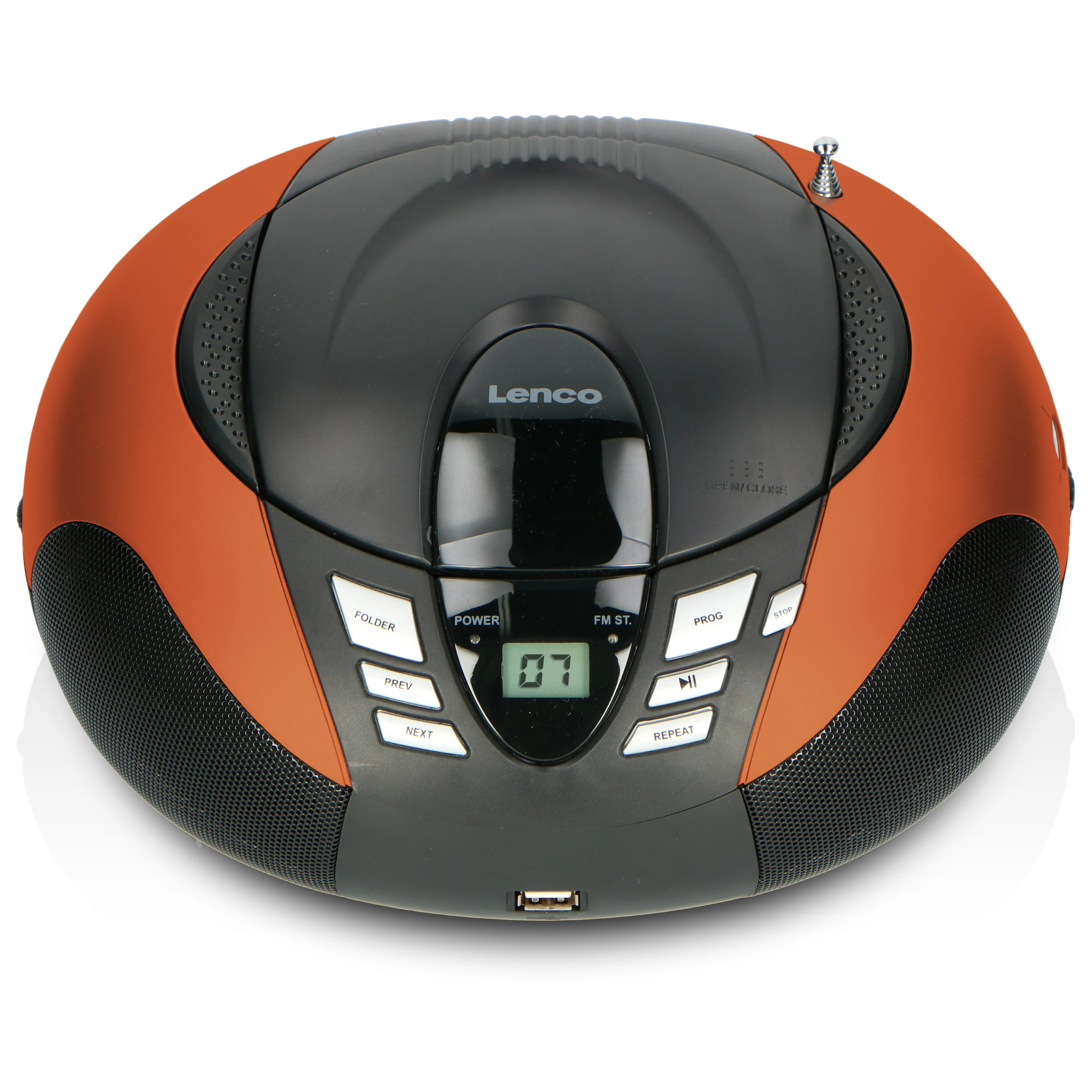 Lenco SCD-37 USB Orange - Radio FM et lecteur CD/USB portable - Orange - Image 8