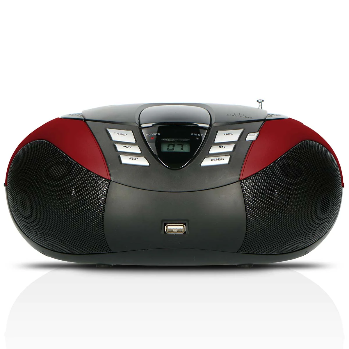 Lenco SCD-37 USB Red - Radio FM et lecteur CD/USB portable - Rouge - Image 3