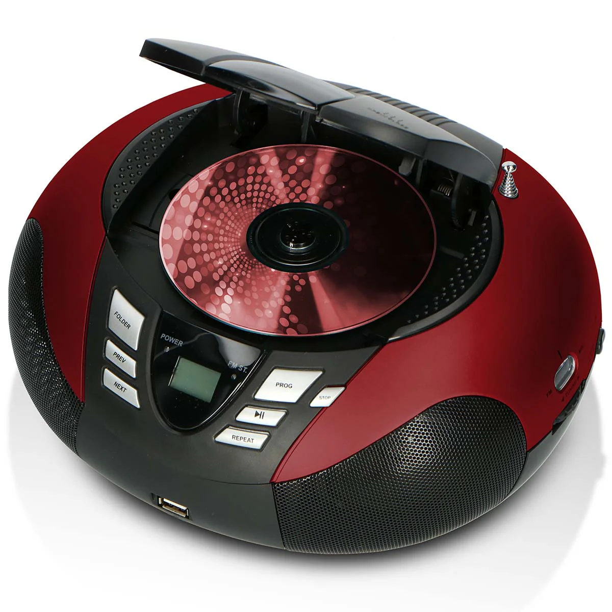 Lenco SCD-37 USB Red - Radio FM et lecteur CD/USB portable - Rouge - Image 6