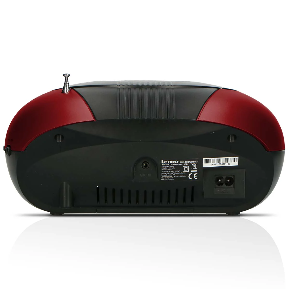 Lenco SCD-37 USB Red - Radio FM et lecteur CD/USB portable - Rouge - Image 7