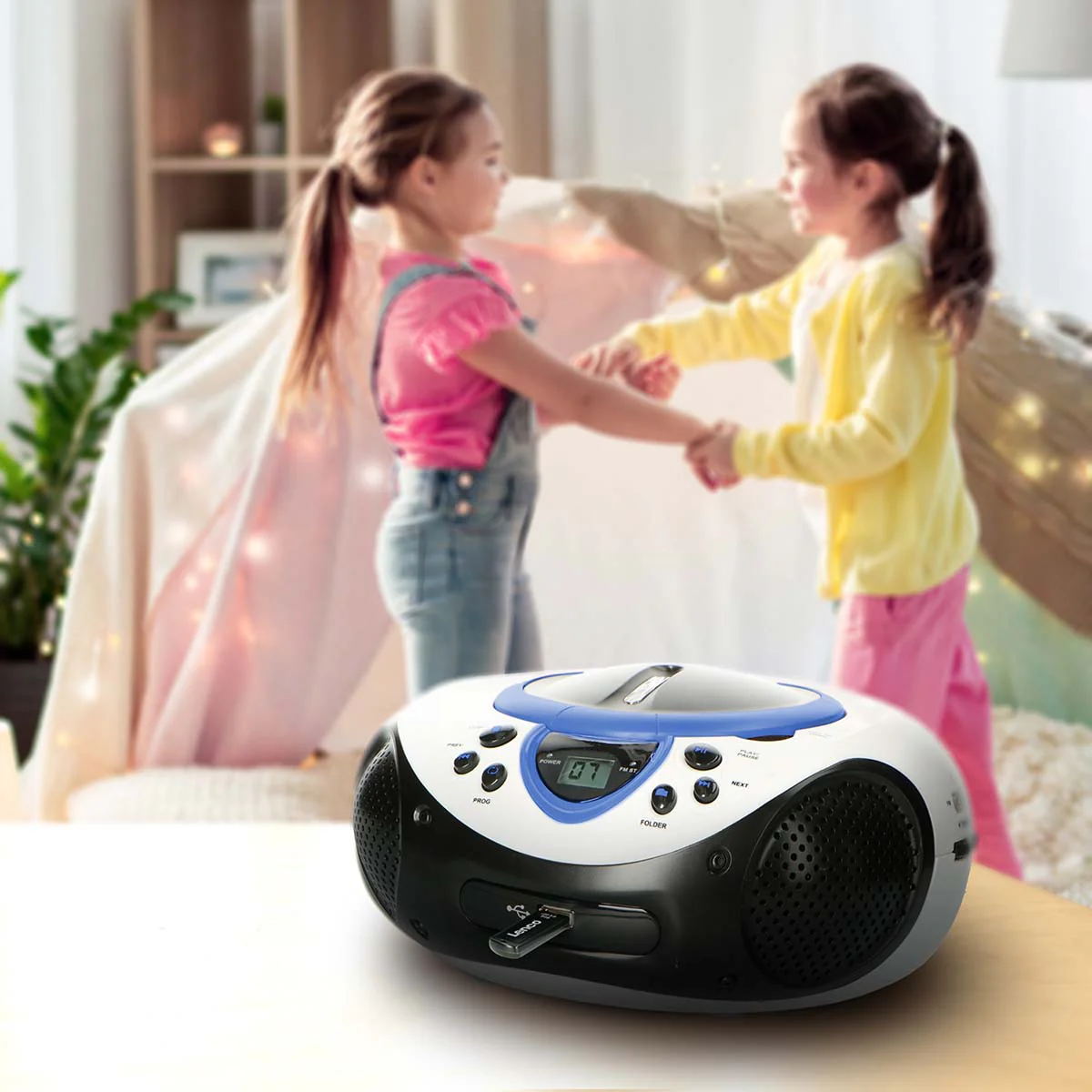 Lenco SCD-38 USB Blue - Radio FM et lecteur CD/USB portable - Bleu - Image 11