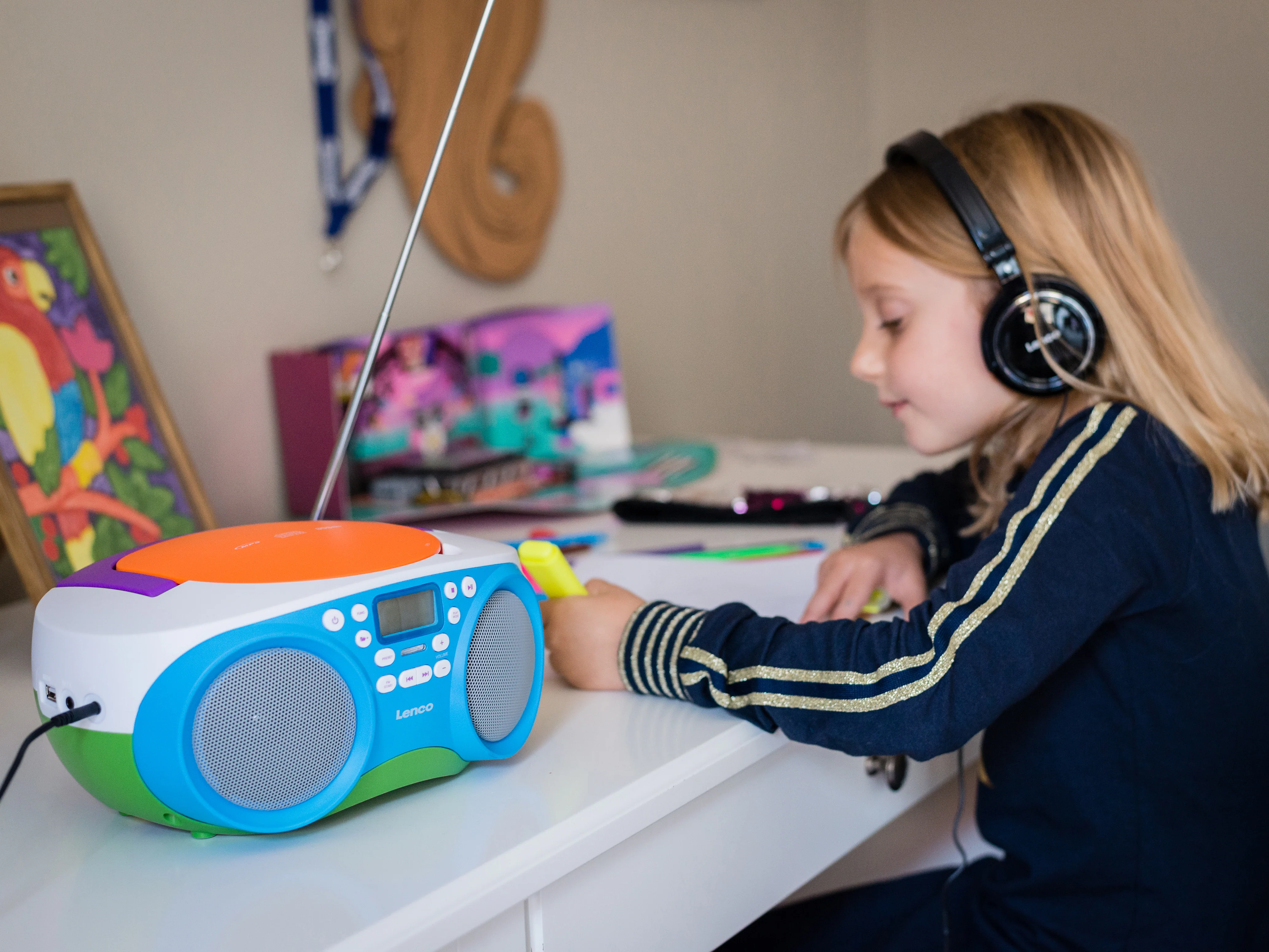 Lenco SCD-41 - Radio FM portable Lecteur CD/USB - Multicolore - Image 12