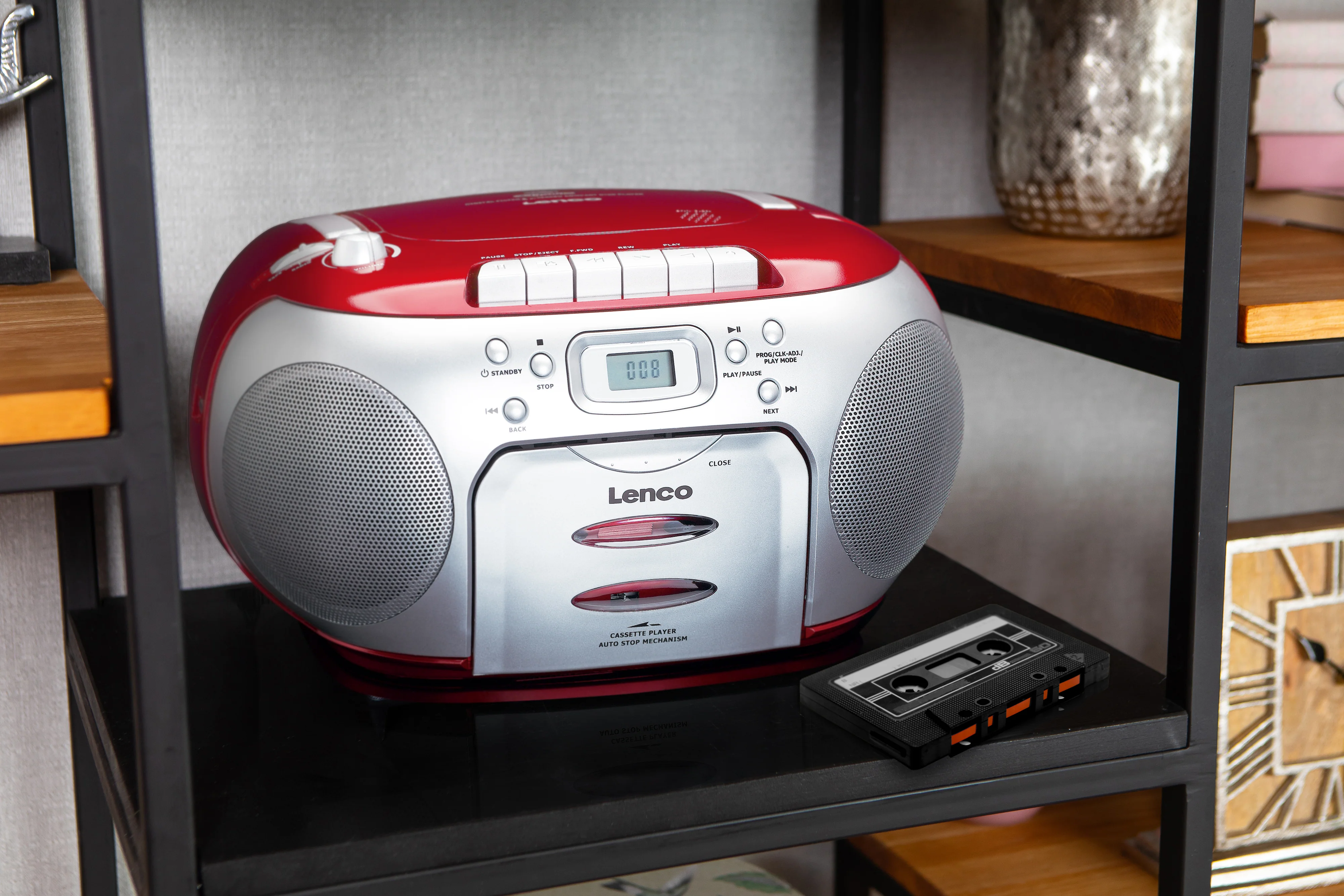 Lenco SCD-420RD - Lecteur CD/radio FM stéréo portable - Rouge - Image 8