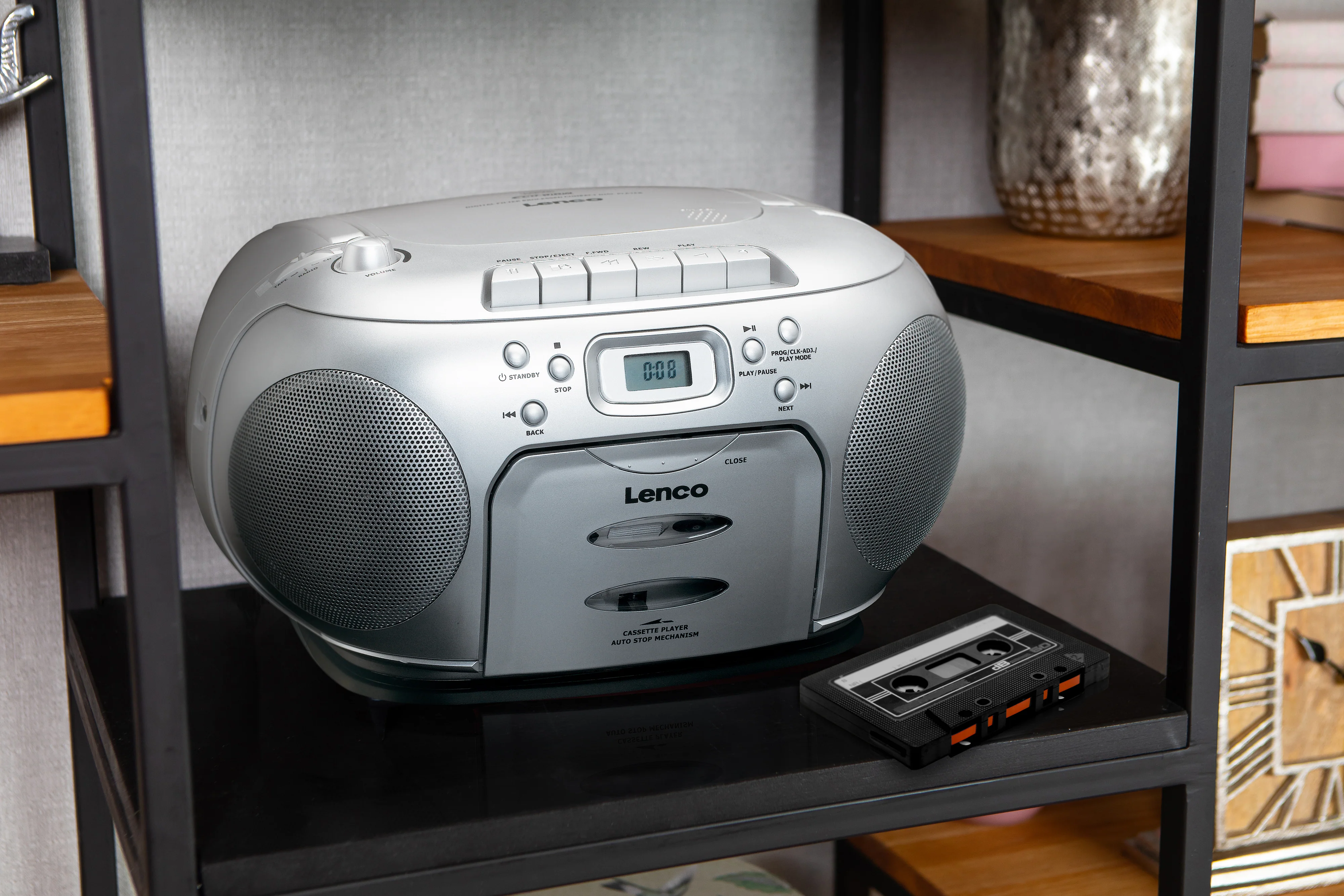Lenco SCD-420SI - Lecteur CD/radio FM stéréo portable - Argent - Image 17