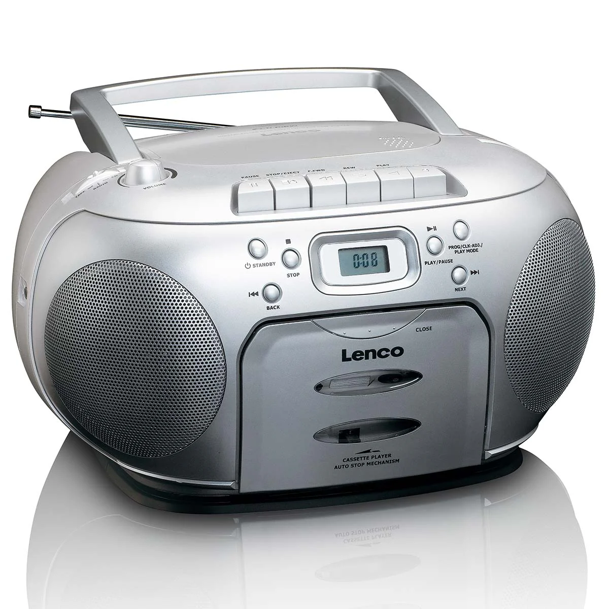 Lenco SCD-420SI - Lecteur CD/radio FM stéréo portable - Argent - Image 3