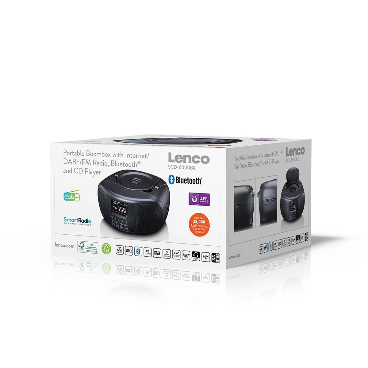 Lenco SCD-6000BK - Radio Internet portable avec DAB+/FM, Bluetooth®, lecteur CD et grand écran LCD couleur - Noir - Image 15