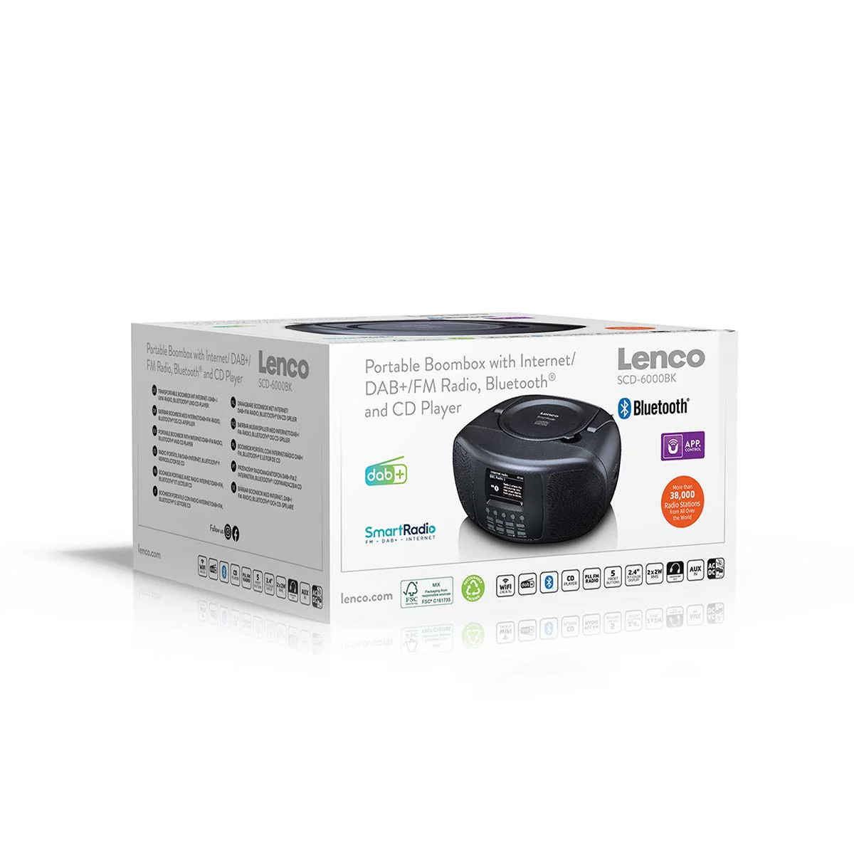 Lenco SCD-6000BK - Radio Internet portable avec DAB+/FM, Bluetooth®, lecteur CD et grand écran LCD couleur - Noir - Image 16