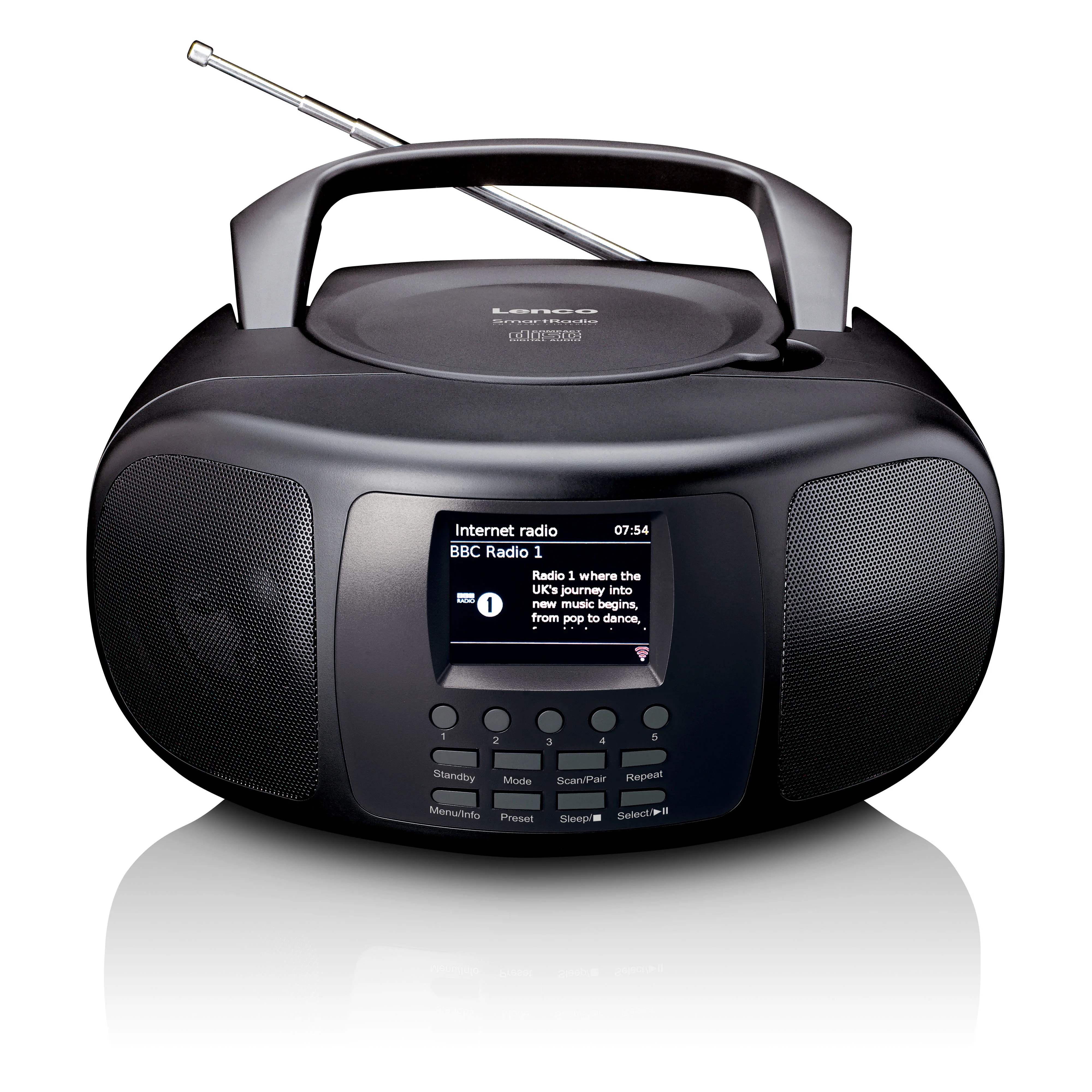 Lenco SCD-6000BK - Radio Internet portable avec DAB+/FM, Bluetooth®, lecteur CD et grand écran LCD couleur - Noir - Image 3
