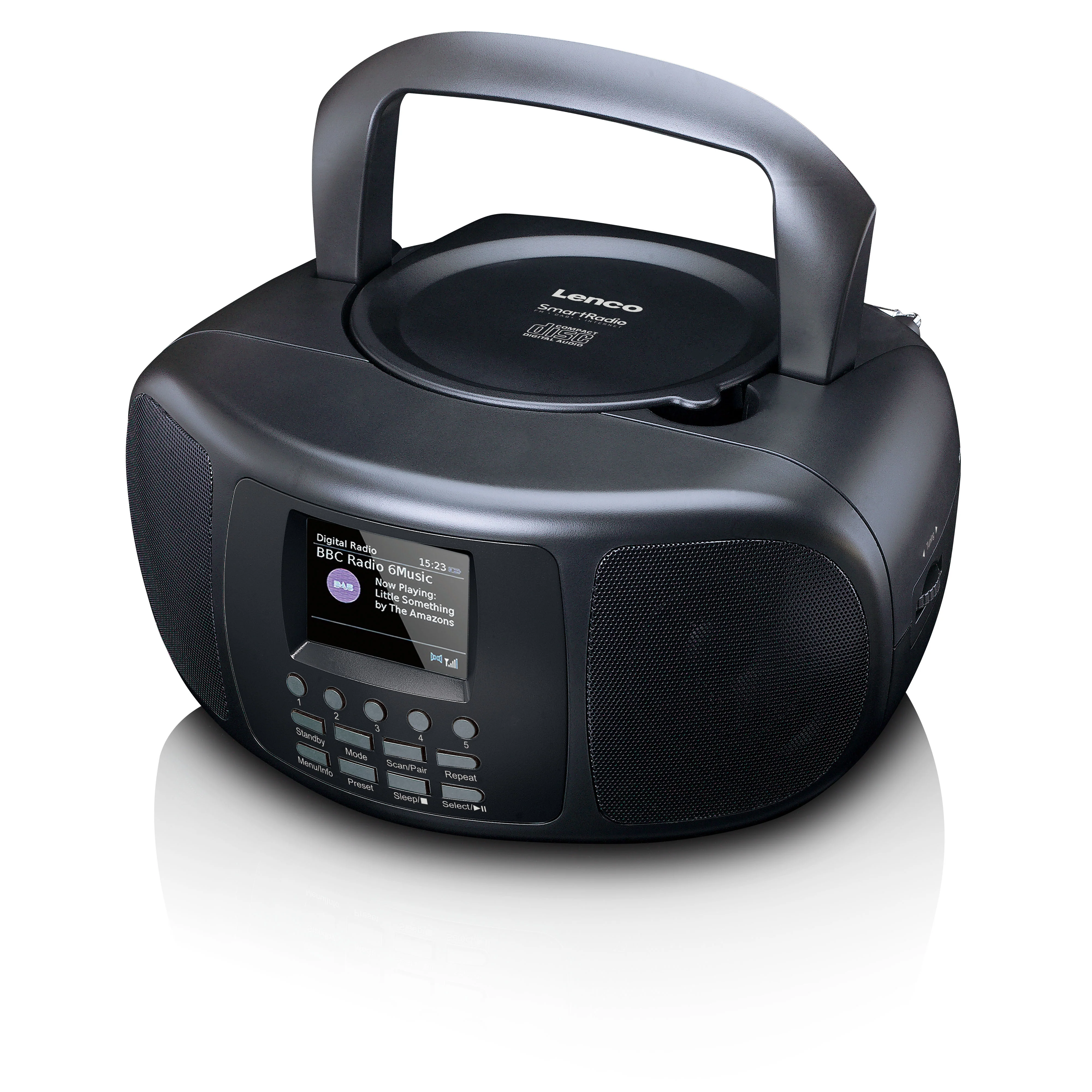 Lenco SCD-6000BK - Radio Internet portable avec DAB+/FM, Bluetooth®, lecteur CD et grand écran LCD couleur - Noir - Image 4