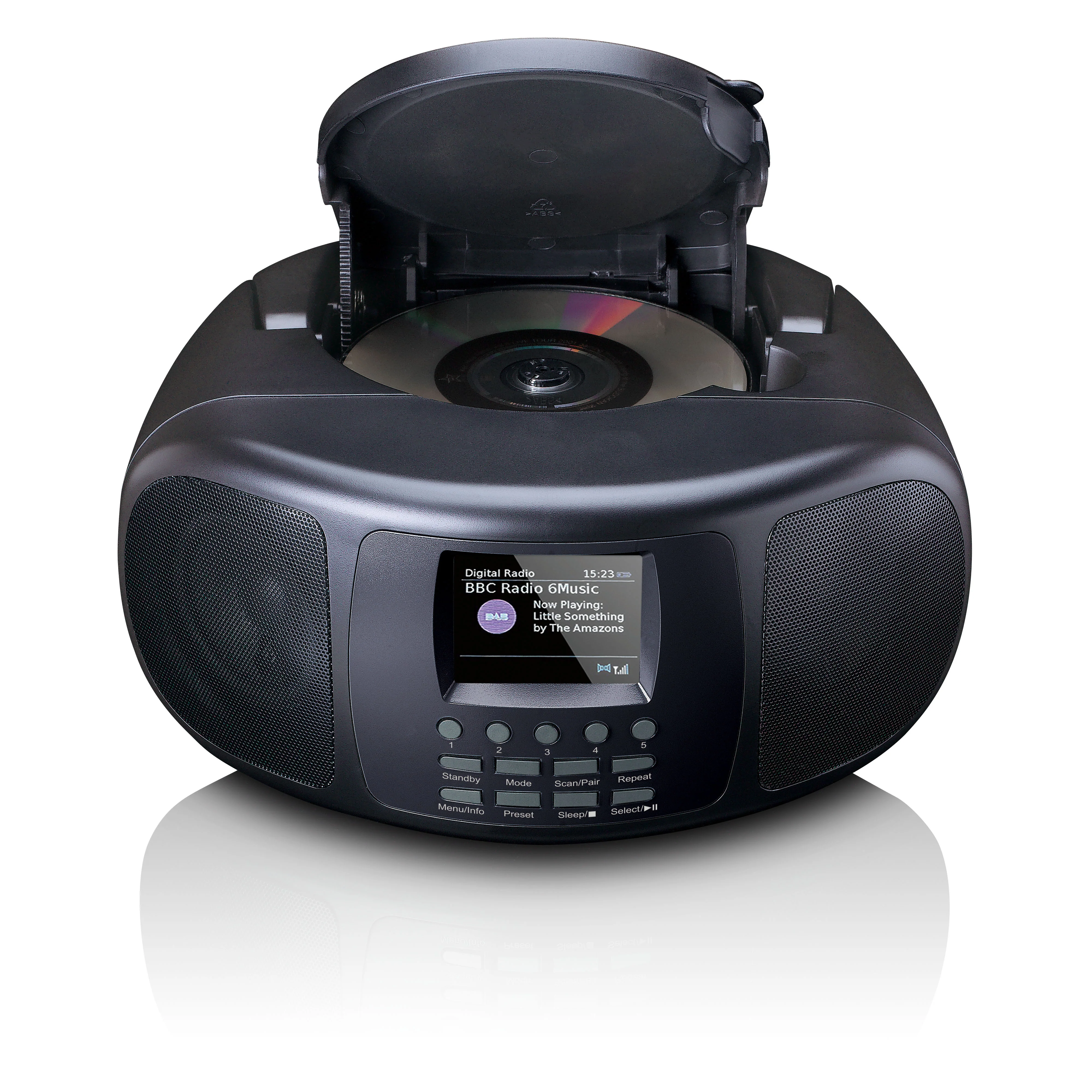 Lenco SCD-6000BK - Radio Internet portable avec DAB+/FM, Bluetooth®, lecteur CD et grand écran LCD couleur - Noir - Image 5