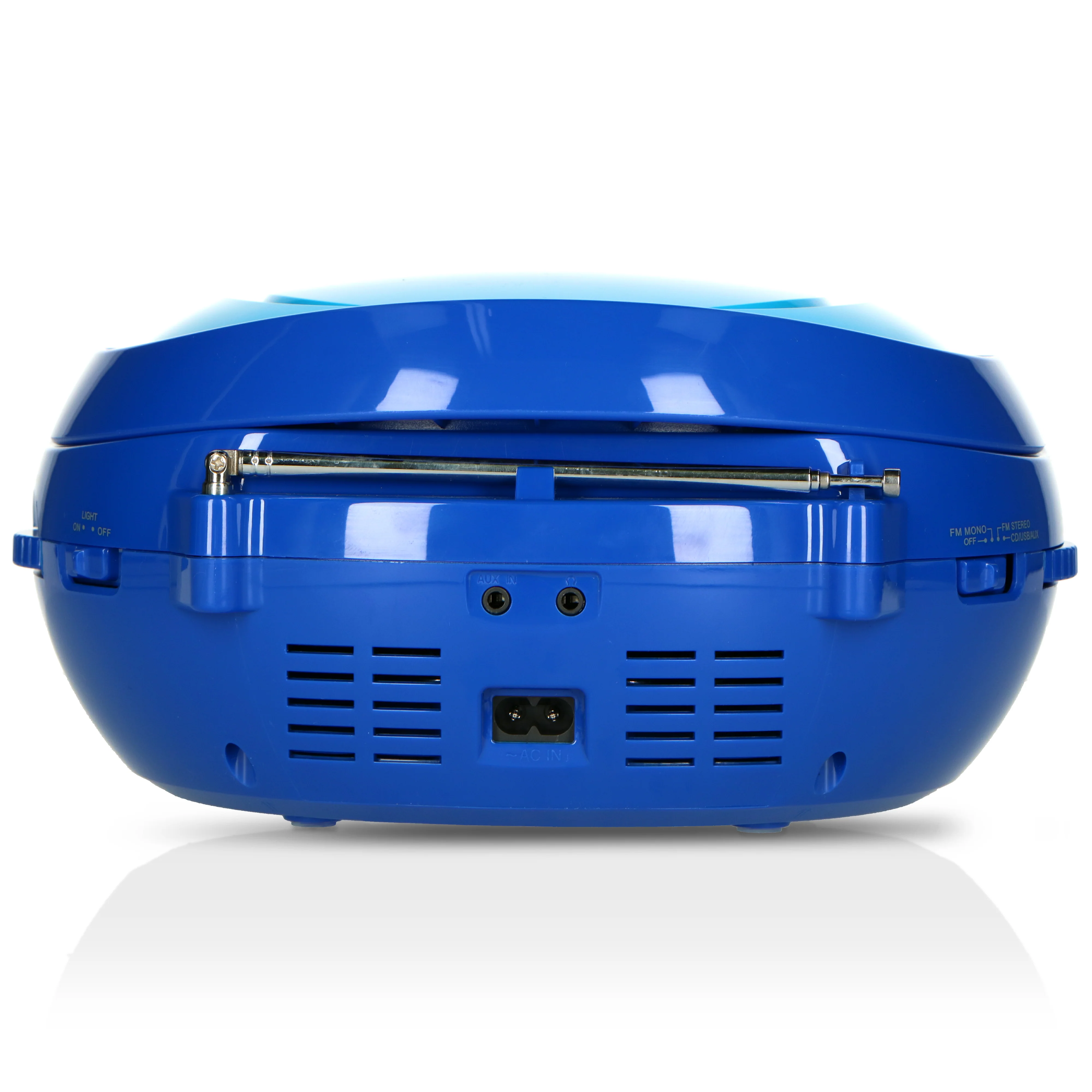 Lenco SCD-650BU - Radio FM et lecteur CD/MP3/USB portable avec microphone et effets lumineux - Bleu - Image 8