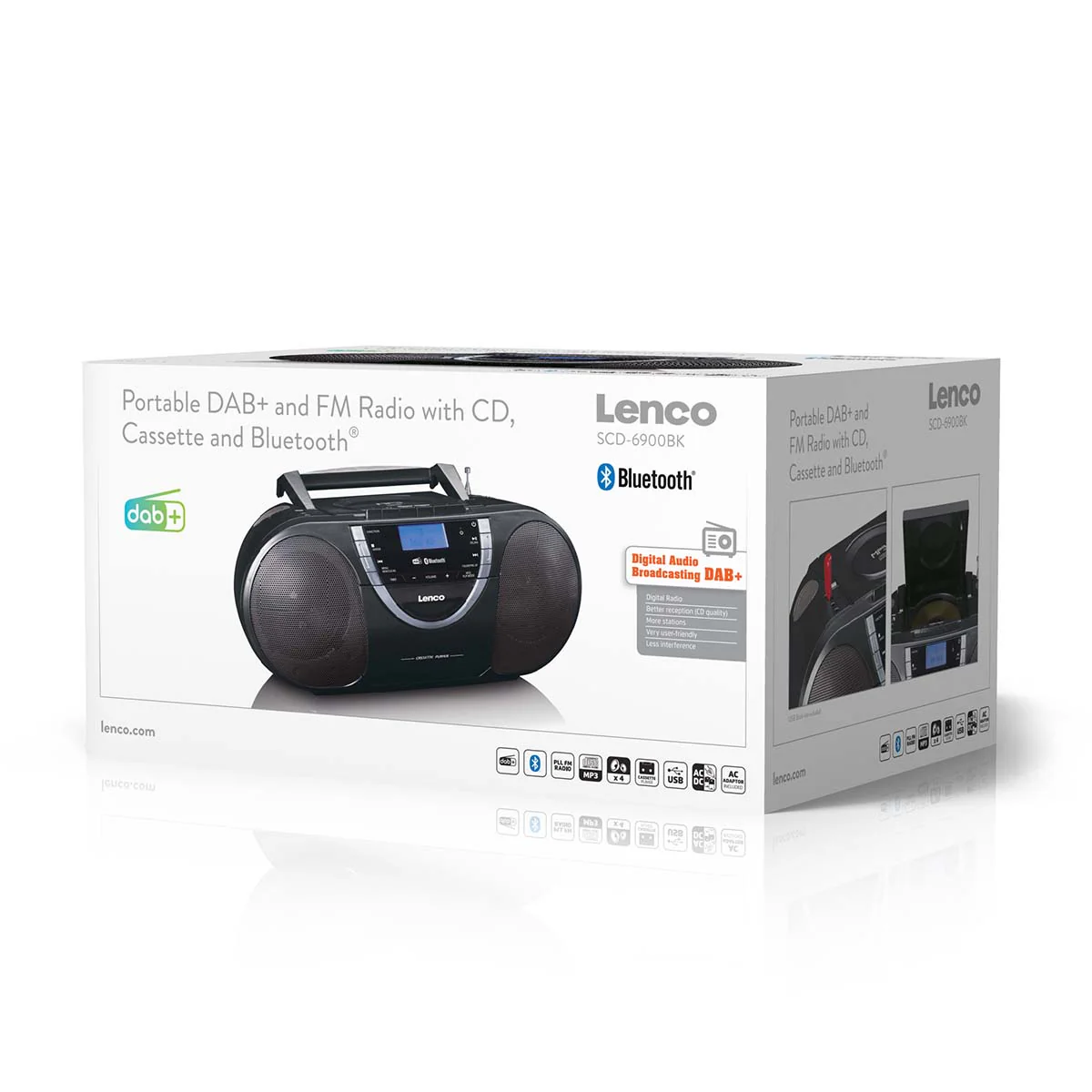 Lenco SCD-6900BK - Radio portable lecteur CD avec DAB+ et casette - Gris - Image 9