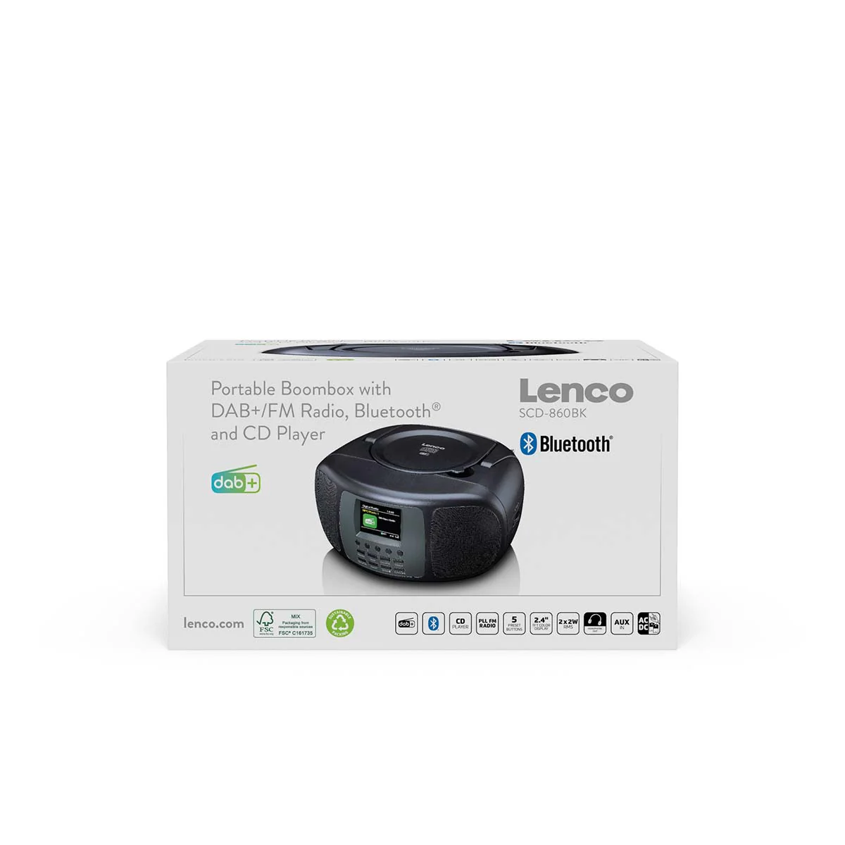 Lenco SCD-860BK - Radio portable DAB+/FM avec Bluetooth®, lecteur CD et grand écran couleur LCD - Noir - Image 20