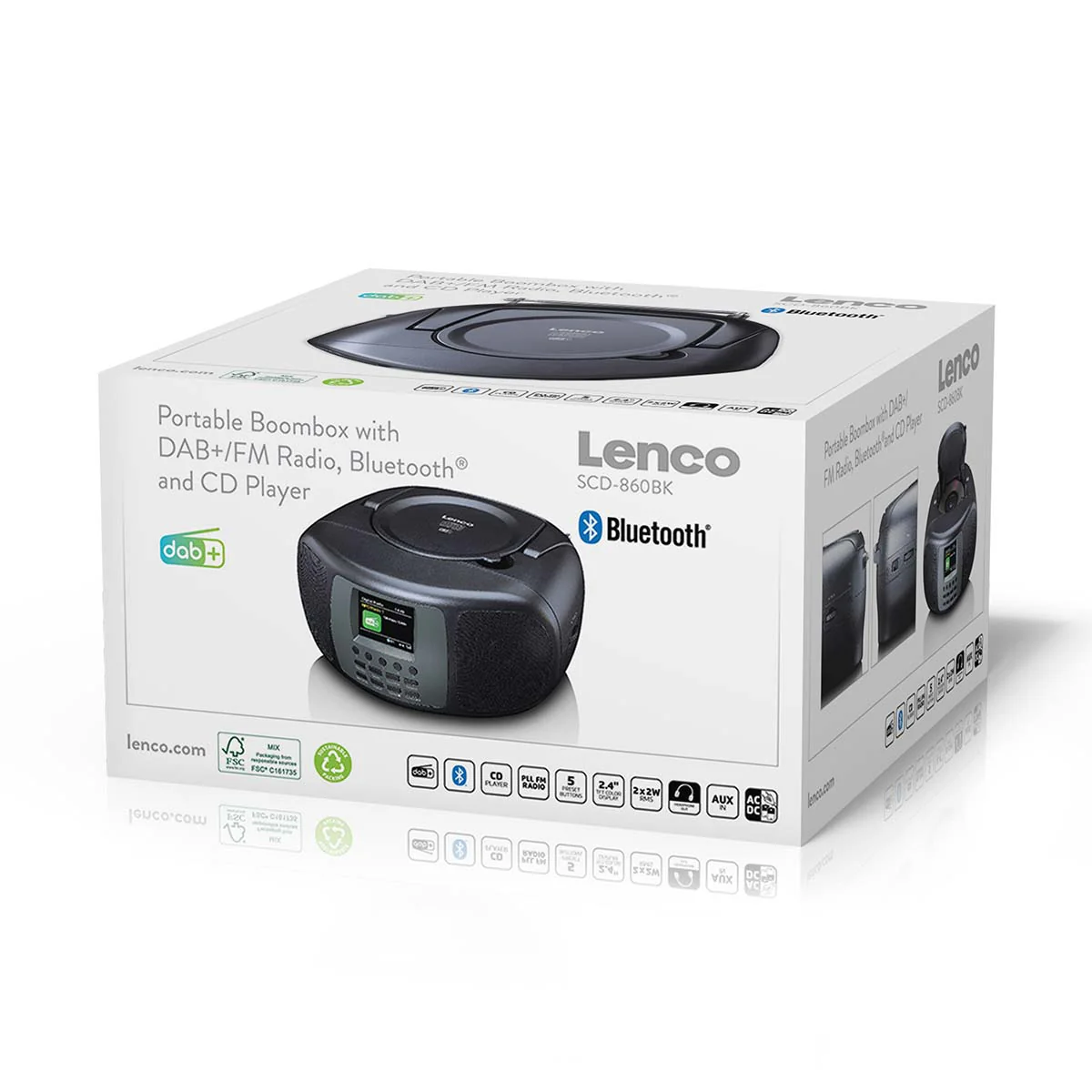 Lenco SCD-860BK - Radio portable DAB+/FM avec Bluetooth®, lecteur CD et grand écran couleur LCD - Noir - Image 21