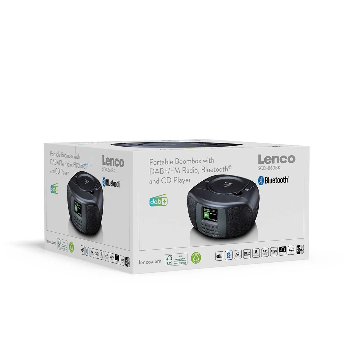 Lenco SCD-860BK - Radio portable DAB+/FM avec Bluetooth®, lecteur CD et grand écran couleur LCD - Noir - Image 22