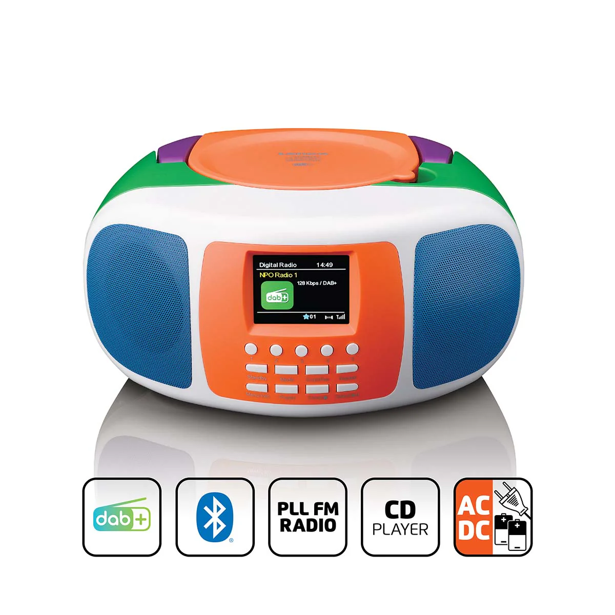 LENCO SCD-861KIDS - Radio portable DAB+/FM avec Bluetooth®, lecteur CD et grand écran LCD couleur - Couleurs gaies pour les enfants - Image 11