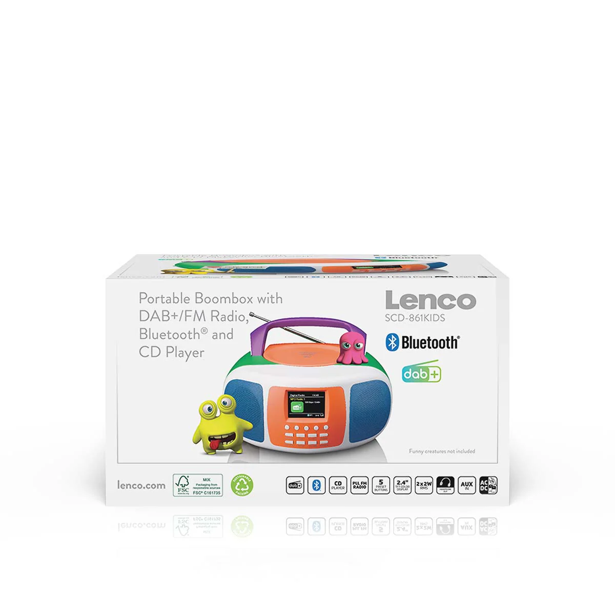 LENCO SCD-861KIDS - Radio portable DAB+/FM avec Bluetooth®, lecteur CD et grand écran LCD couleur - Couleurs gaies pour les enfants - Image 12