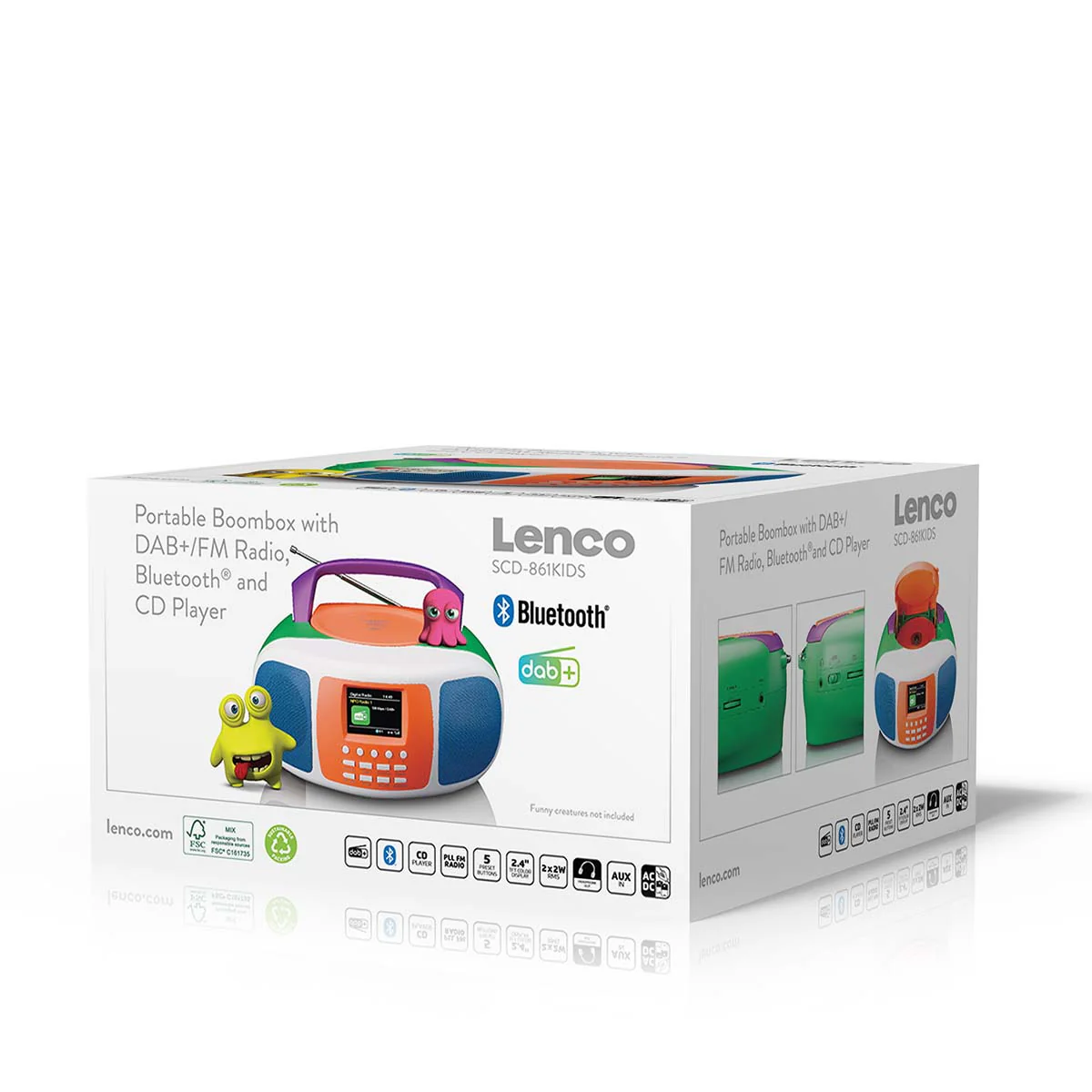 LENCO SCD-861KIDS - Radio portable DAB+/FM avec Bluetooth®, lecteur CD et grand écran LCD couleur - Couleurs gaies pour les enfants - Image 13