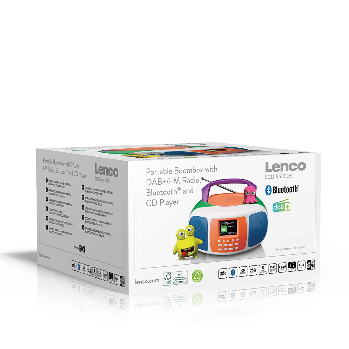 LENCO SCD-861KIDS - Radio portable DAB+/FM avec Bluetooth®, lecteur CD et grand écran LCD couleur - Couleurs gaies pour les enfants - Image 14