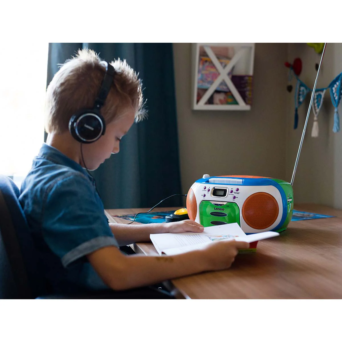 Lenco SCD-971 - Radio portable Lecteur CD et cassette enfants - Multi couleur - Image 10