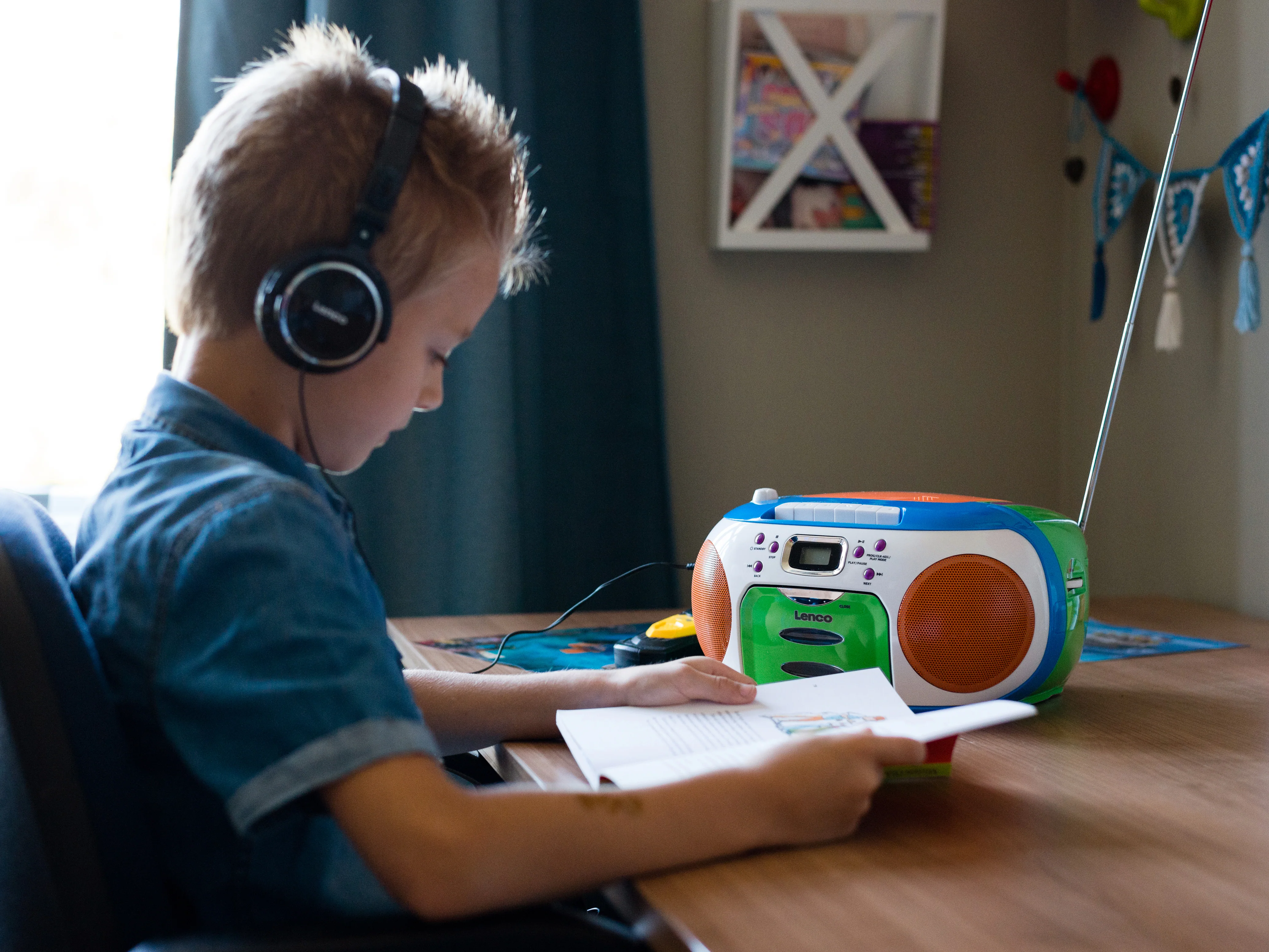 Lenco SCD-971 - Radio portable Lecteur CD et cassette enfants - Multi couleur - Image 13