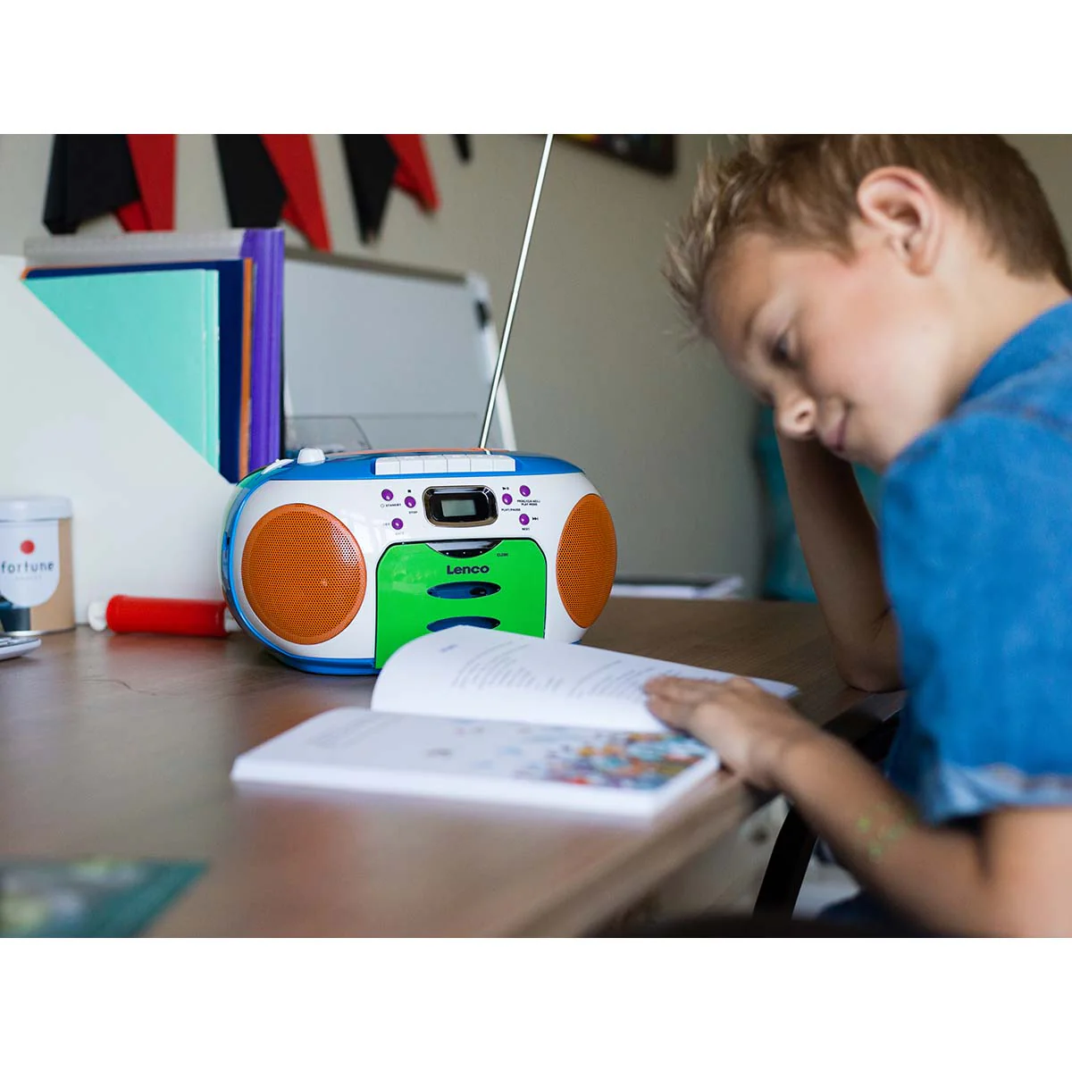 Lenco SCD-971 - Radio portable Lecteur CD et cassette enfants - Multi couleur - Image 9