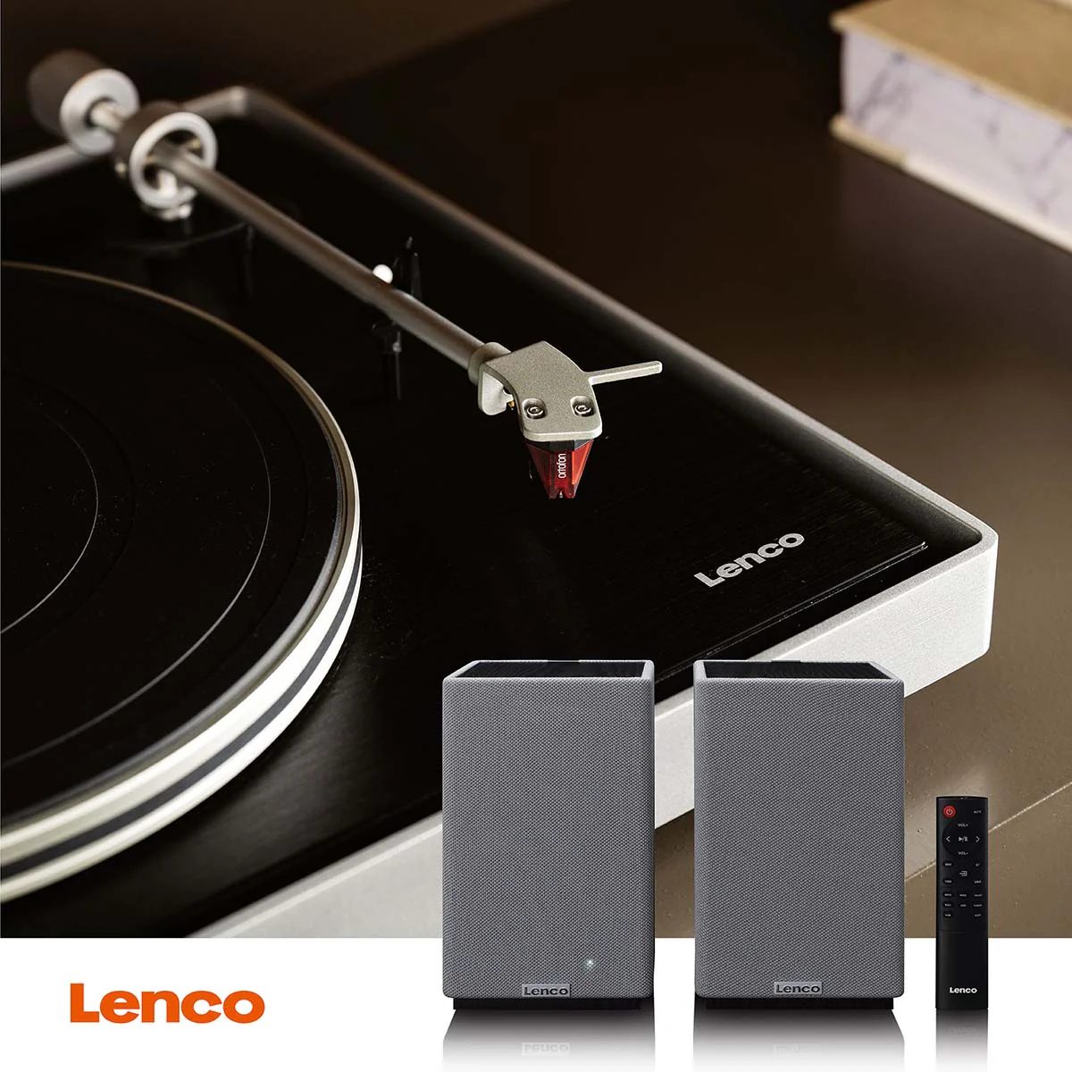 Lenco SPB-240BKGY - Ensemble de 2 enceintes HiFi stéréo Bluetooth® - Son puissant et design élégant - Noir/Gris - Image 10