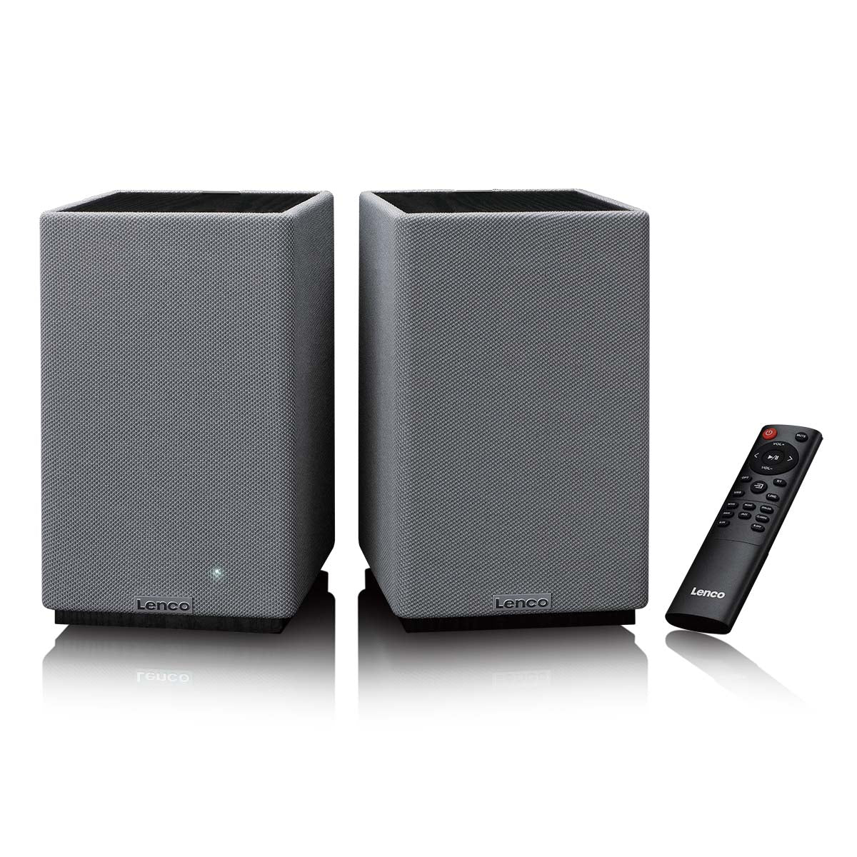 Lenco SPB-240BKGY - Ensemble de 2 enceintes HiFi stéréo Bluetooth® - Son puissant et design élégant - Noir/Gris - Image 3