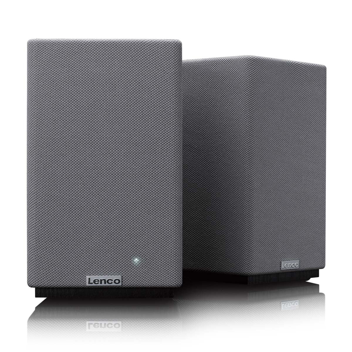 Lenco SPB-240BKGY - Ensemble de 2 enceintes HiFi stéréo Bluetooth® - Son puissant et design élégant - Noir/Gris - Image 4
