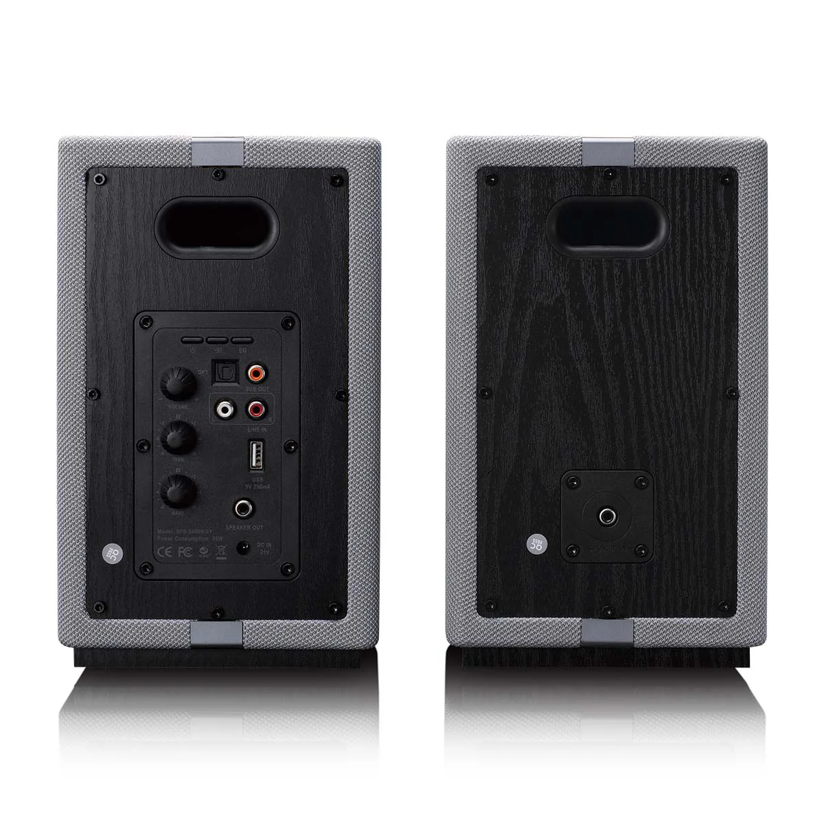 Lenco SPB-240BKGY - Ensemble de 2 enceintes HiFi stéréo Bluetooth® - Son puissant et design élégant - Noir/Gris - Image 5