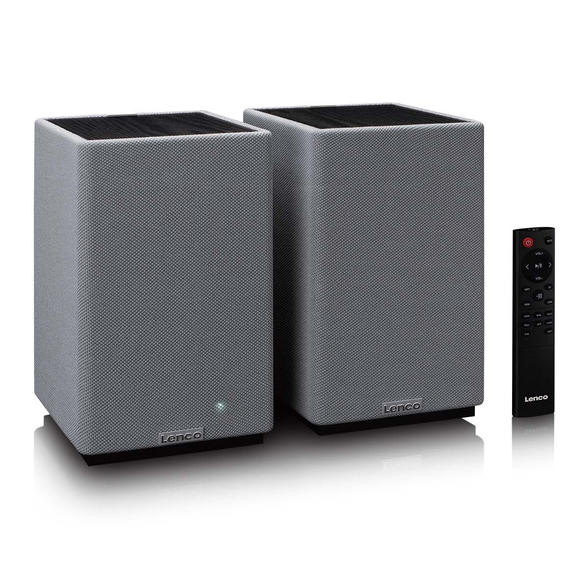 Lenco SPB-240BKGY - Ensemble de 2 enceintes HiFi stéréo Bluetooth® - Son puissant et design élégant - Noir/Gris - Image 6