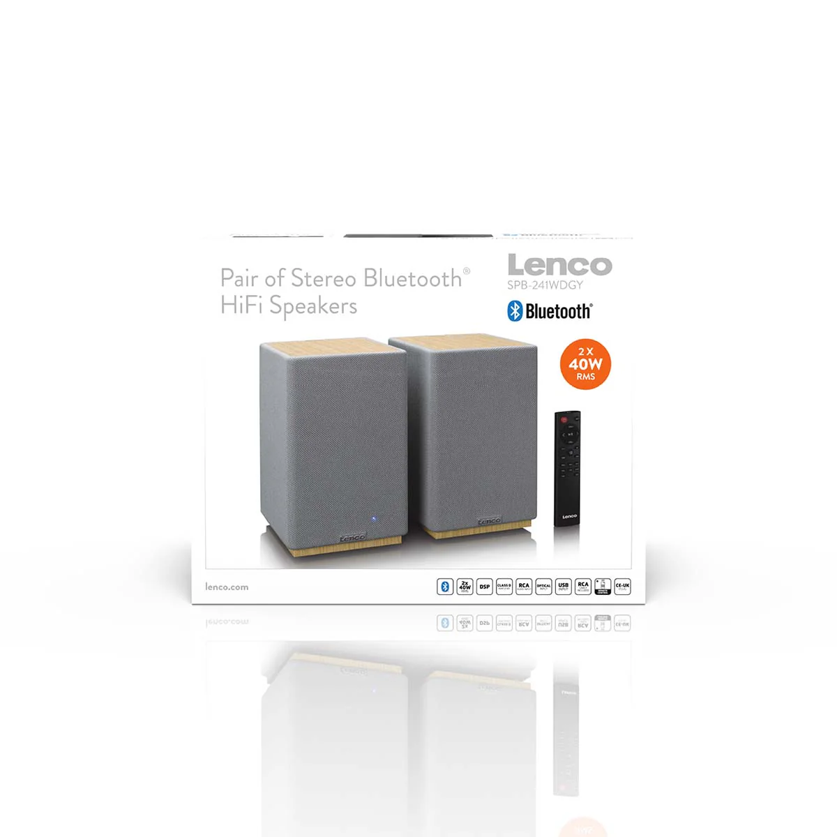 Lenco SPB-241WDGY - Ensemble de 2 enceintes HiFi stéréo Bluetooth® - Son puissant et design élégant - Bois/Gris - Image 10
