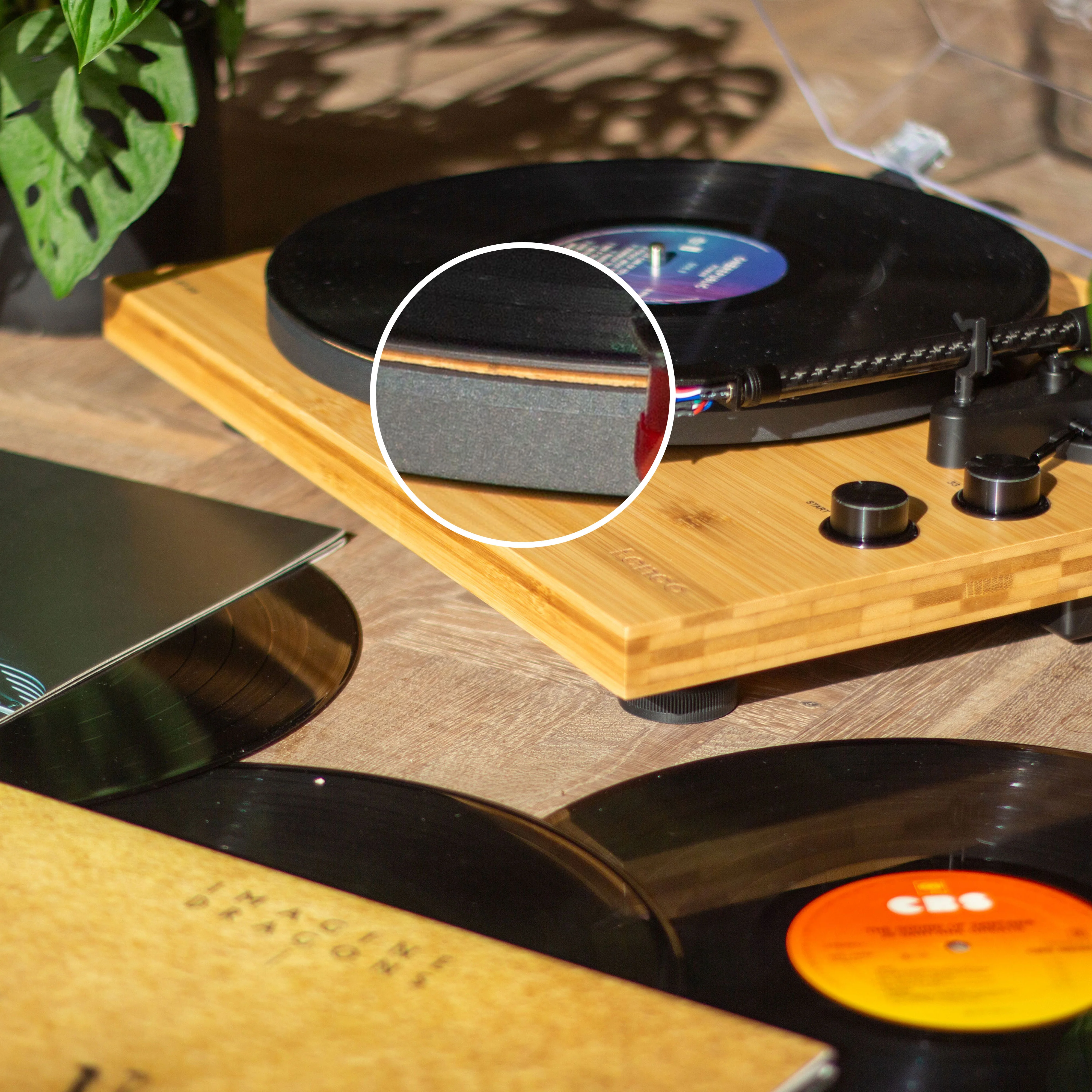 Lenco TTA-030CO - Tapis de platine vinyle, fabriqué en liège - Couvre-plateau en liège - Image 5