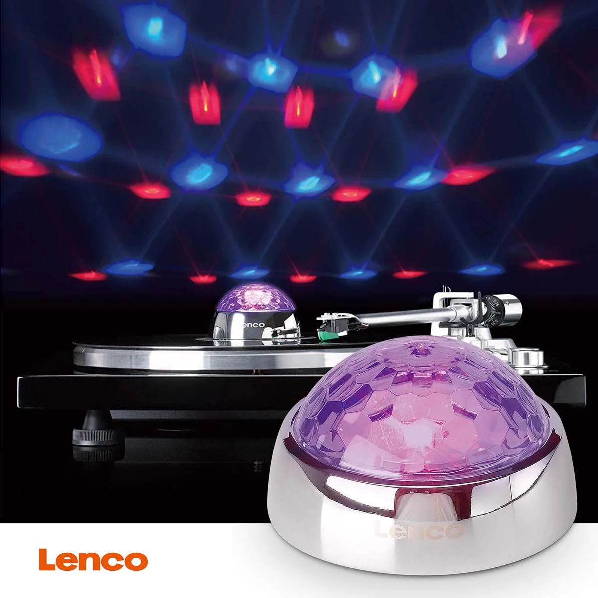 Lenco TTA-080SI - Stabilisateur vinyle avec effets lumineux RGB - Poids de pression pour platine vinyle de 250 g et boule disco en un – Argent - Image 14