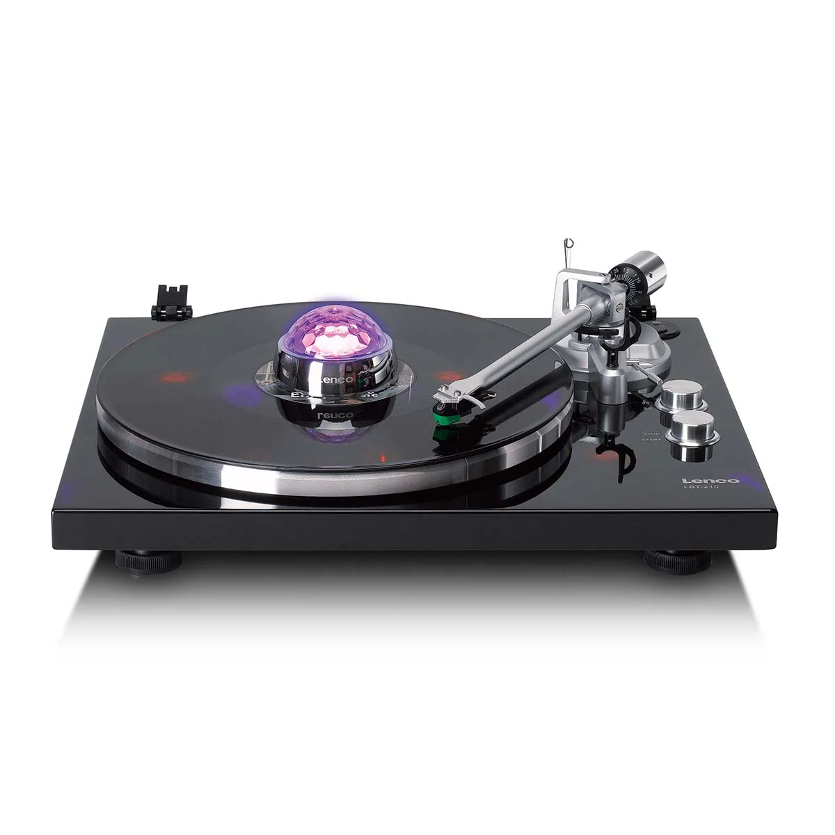 Lenco TTA-080SI - Stabilisateur vinyle avec effets lumineux RGB - Poids de pression pour platine vinyle de 250 g et boule disco en un – Argent - Image 4
