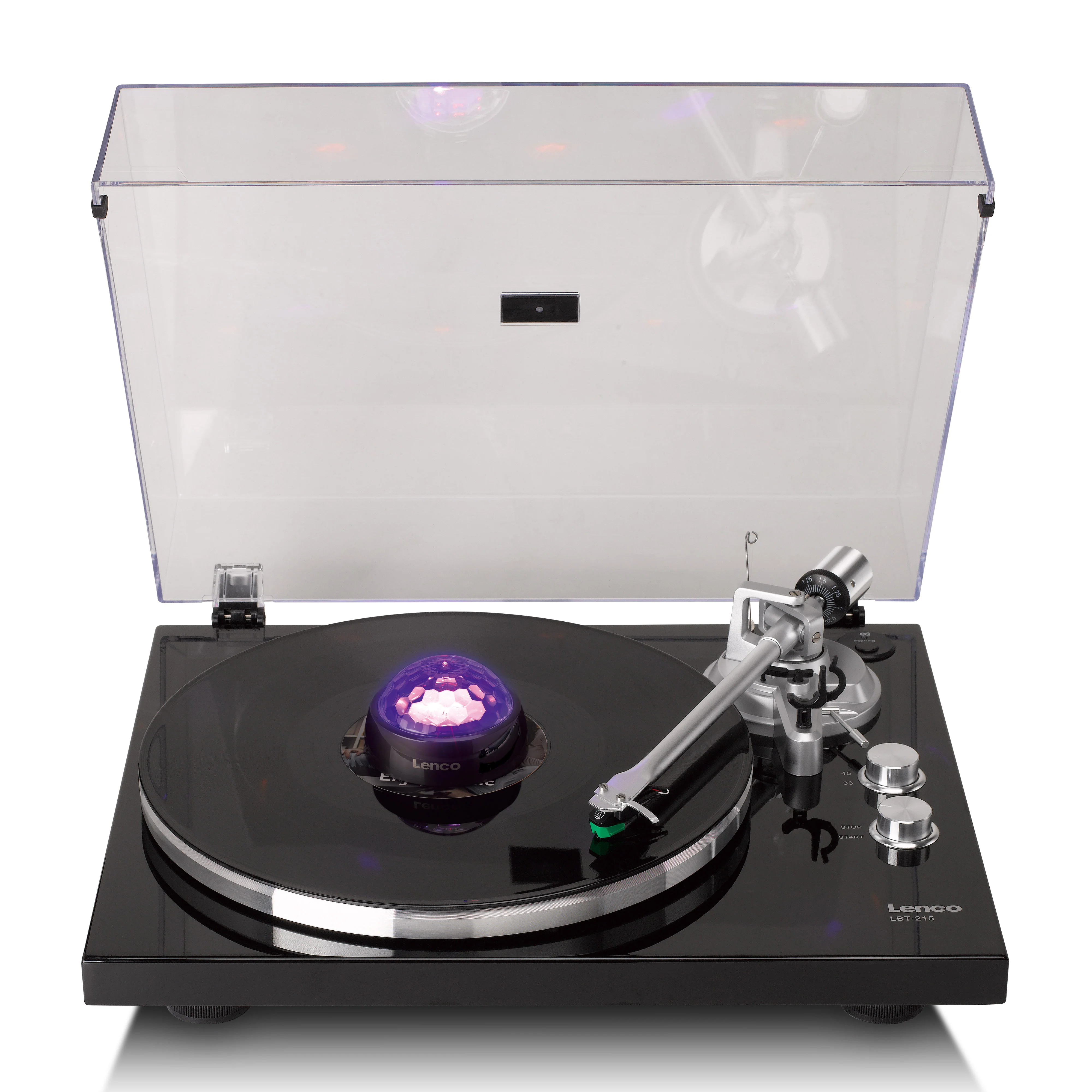 Lenco TTA-180TN - Stabilisateur vinyle avec effets lumineux RGB - Poids de pression pour platine vinyle de 250 g et boule disco en un – Titane - Image 16