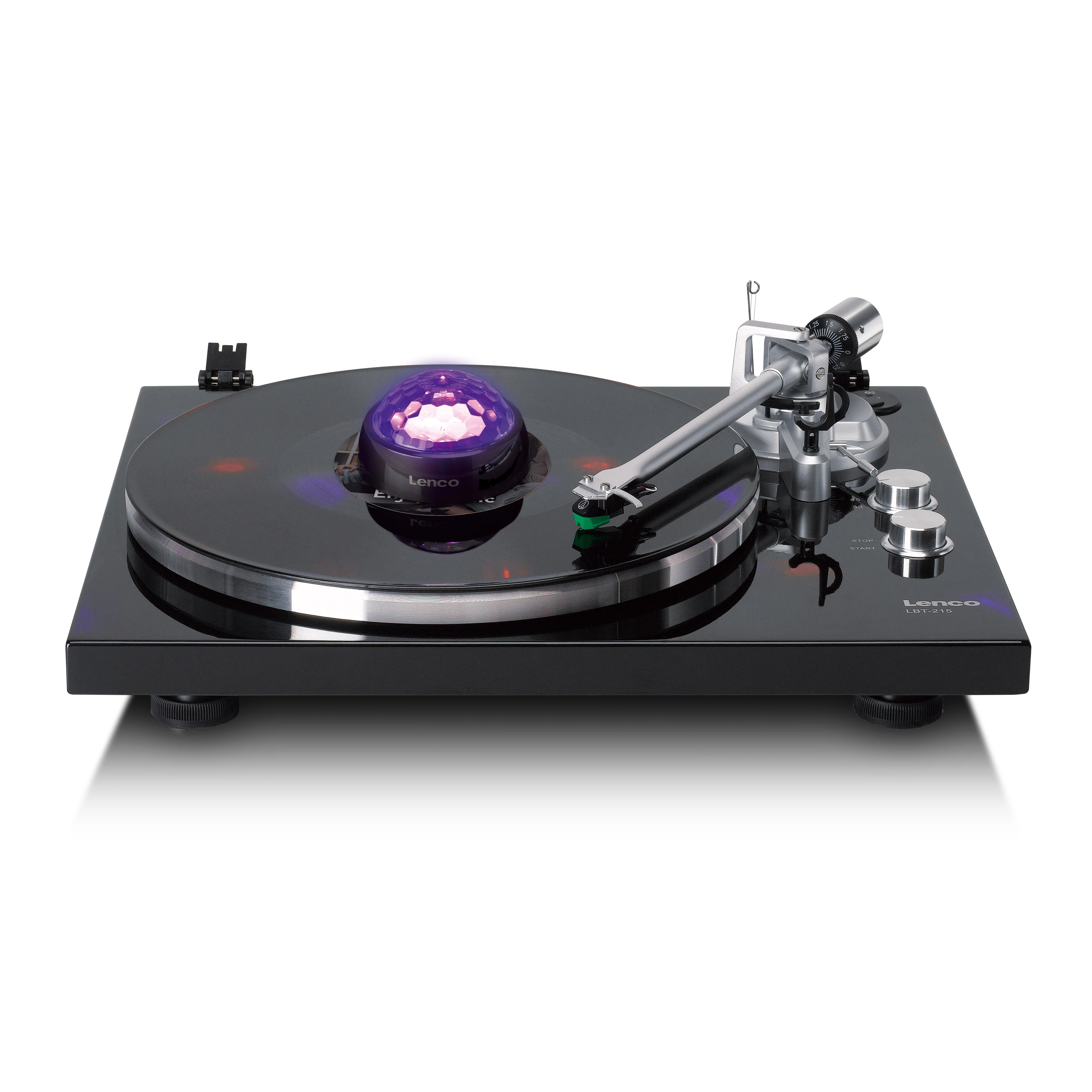 Lenco TTA-180TN - Stabilisateur vinyle avec effets lumineux RGB - Poids de pression pour platine vinyle de 250 g et boule disco en un – Titane - Image 5