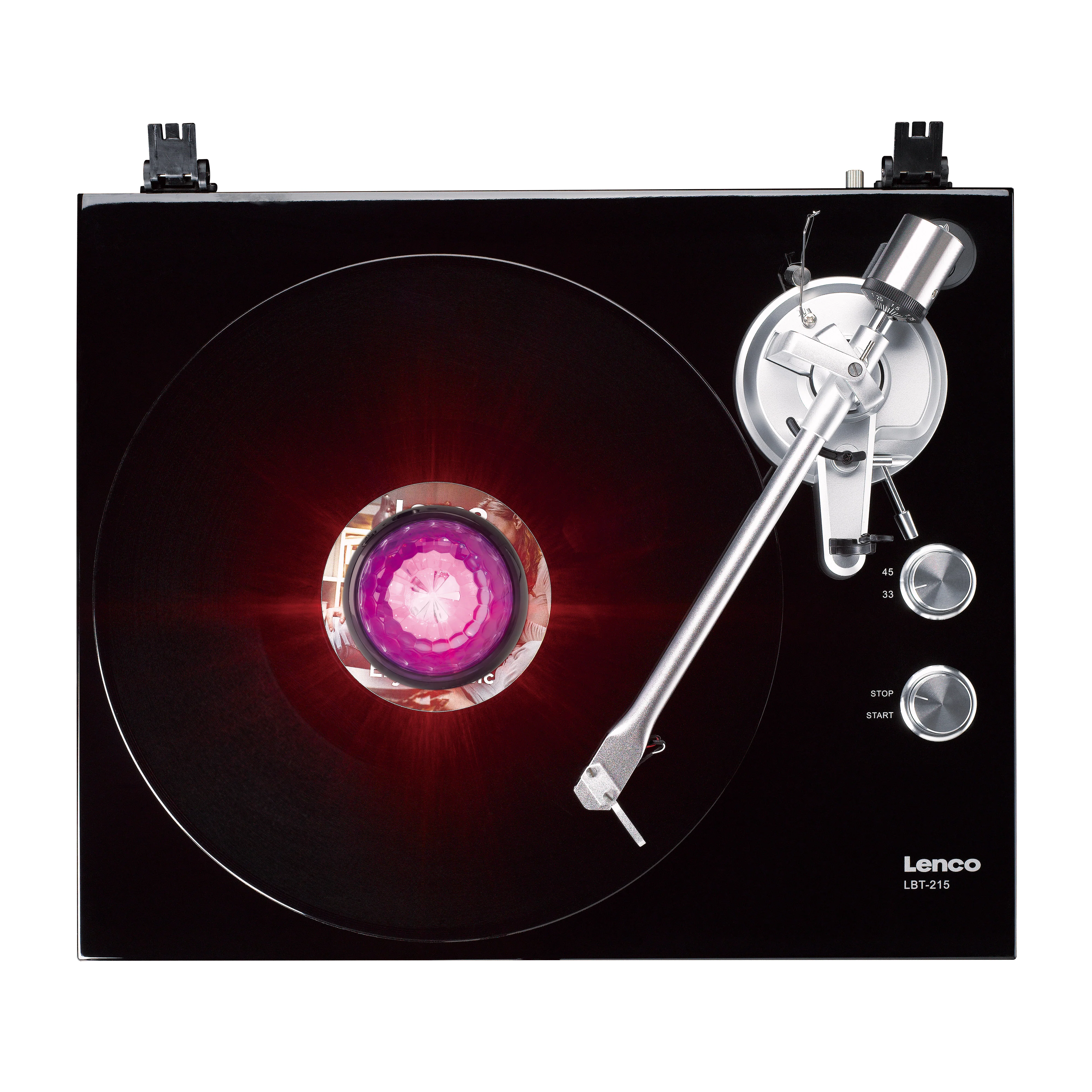 Lenco TTA-180TN - Stabilisateur vinyle avec effets lumineux RGB - Poids de pression pour platine vinyle de 250 g et boule disco en un – Titane - Image 7
