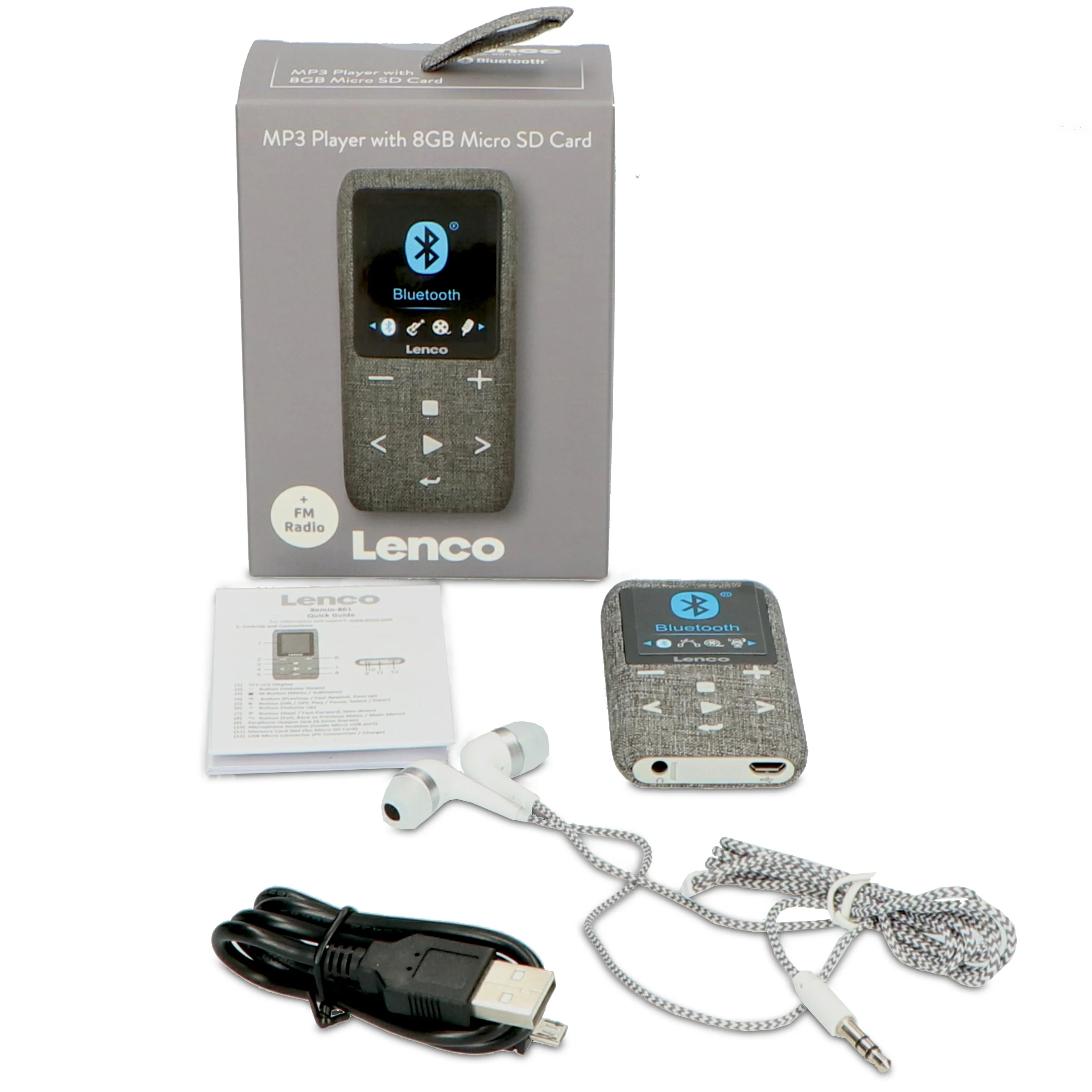 Lenco Xemio-861GY - Lecteur MP3/MP4 avec Bluetooth® et carte micro SD de 8 Go - Gris - Image 11